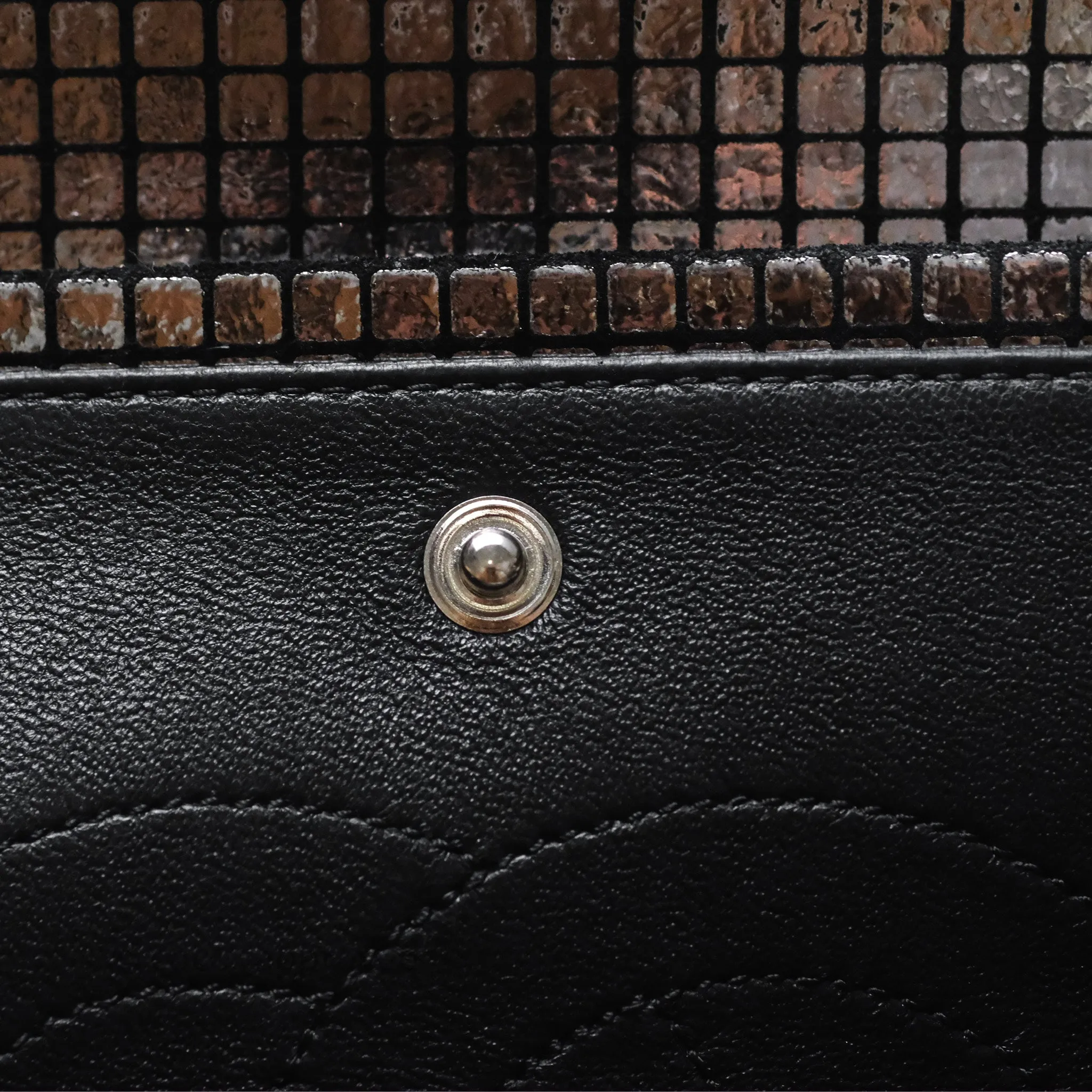Chanel Mirror Reissue 2.55 Quilted Silver Suede Calfskin Gun Metal Hardware