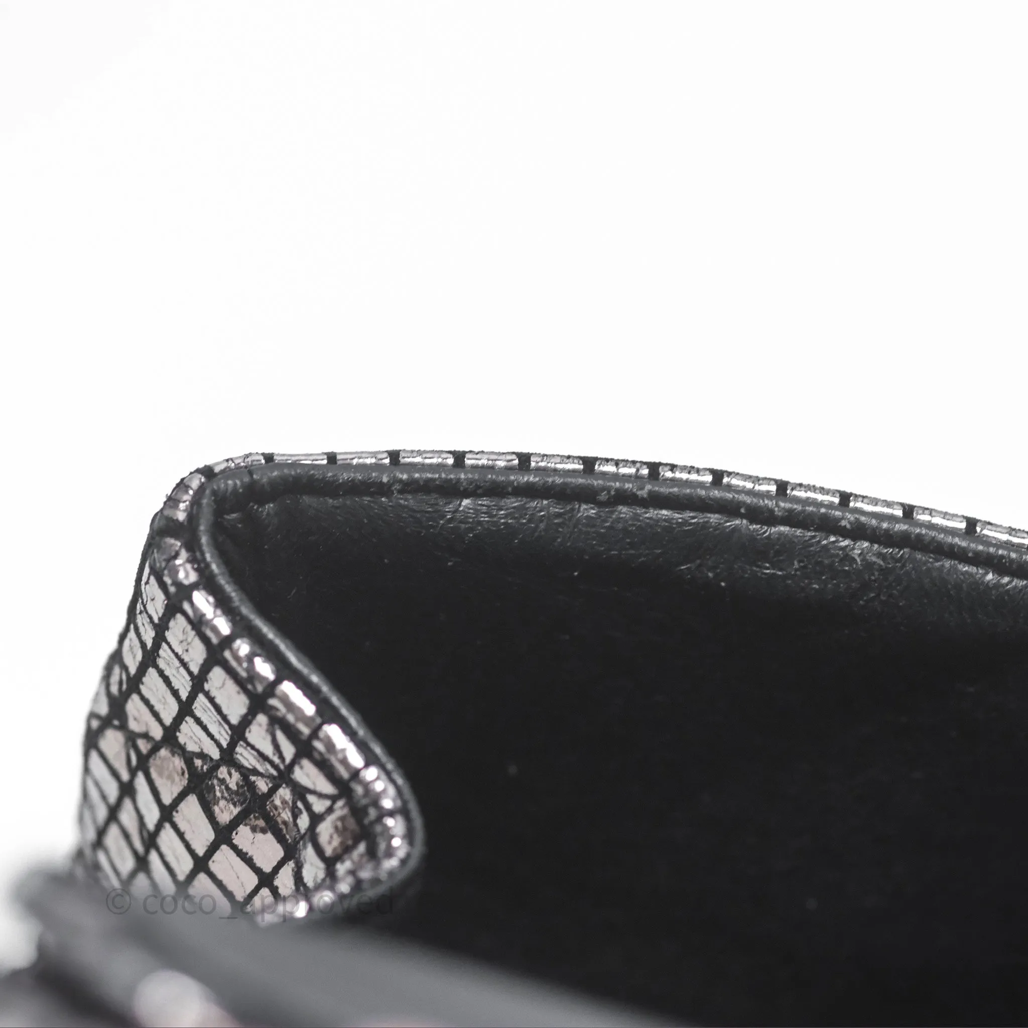 Chanel Mirror Reissue 2.55 Quilted Silver Suede Calfskin Gun Metal Hardware