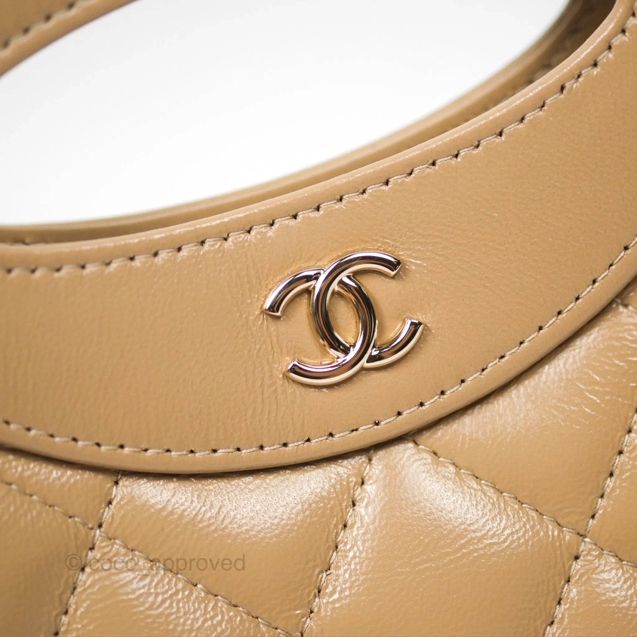 Chanel Nano 31 Beige Shiny Calfskin Gold Hardware