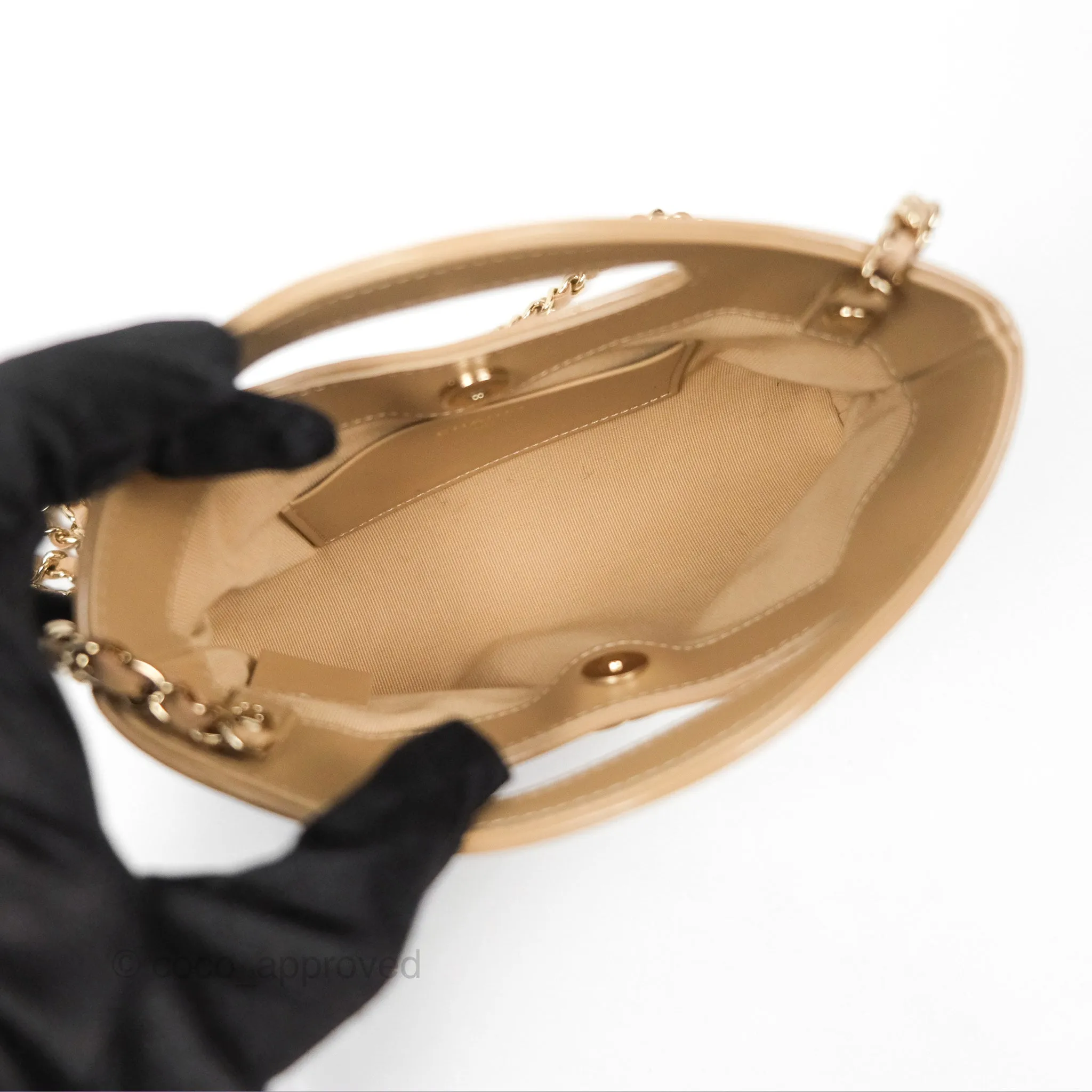 Chanel Nano 31 Beige Shiny Calfskin Gold Hardware