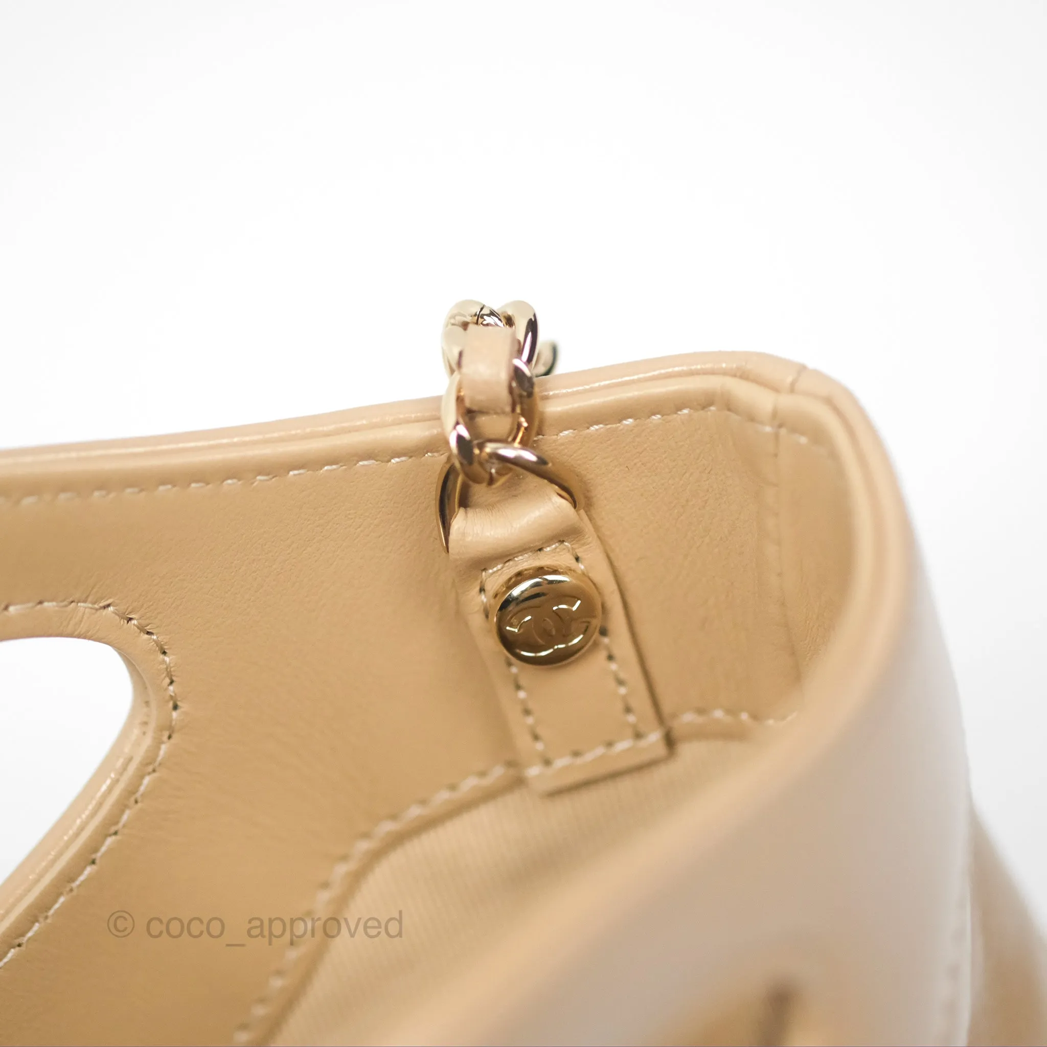 Chanel Nano 31 Beige Shiny Calfskin Gold Hardware