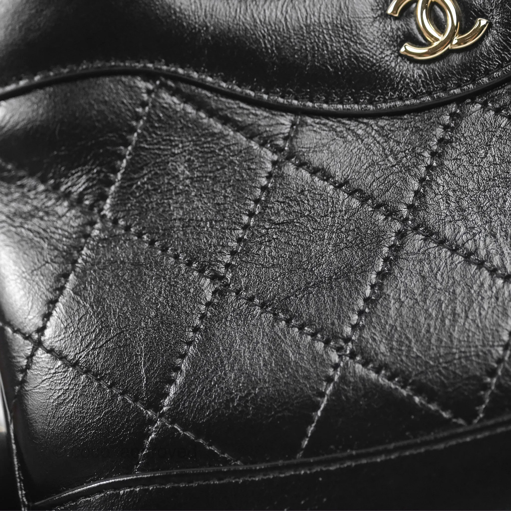 Chanel Nano 31 Black Shiny Calfskin Gold Hardware 24C