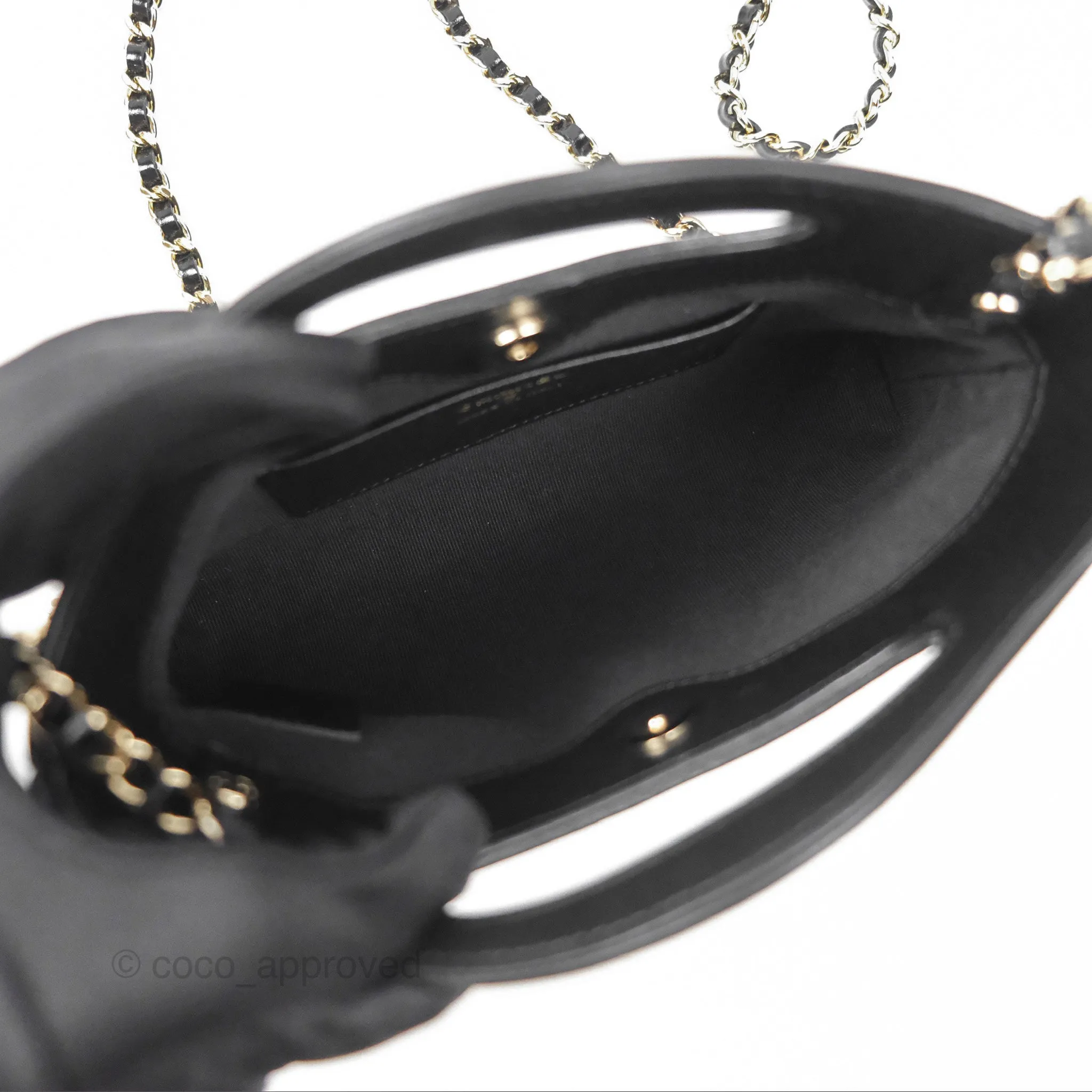 Chanel Nano 31 Black Shiny Calfskin Gold Hardware 24C