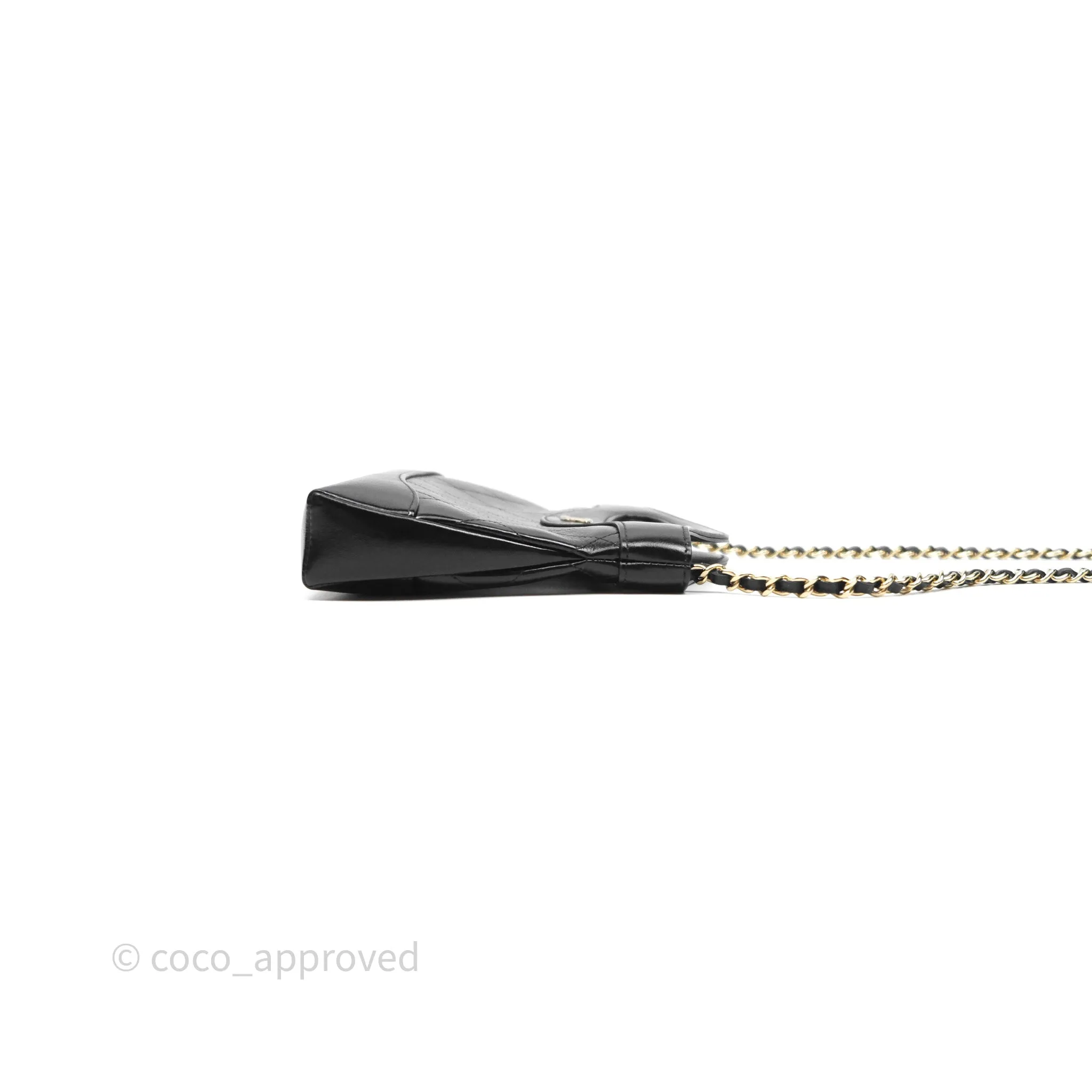 Chanel Nano 31 Black Shiny Calfskin Gold Hardware 24C