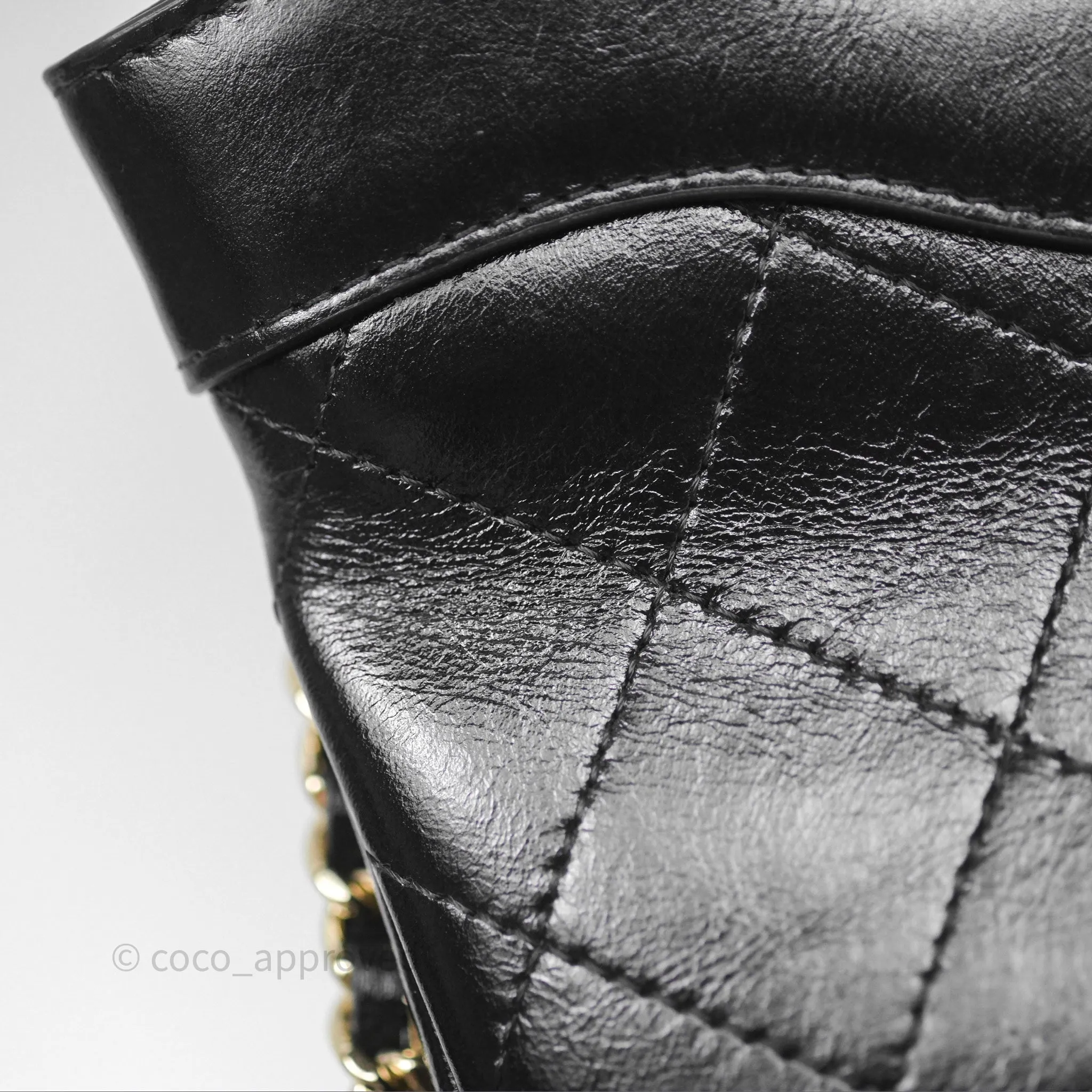 Chanel Nano 31 Black Shiny Calfskin Gold Hardware 24C