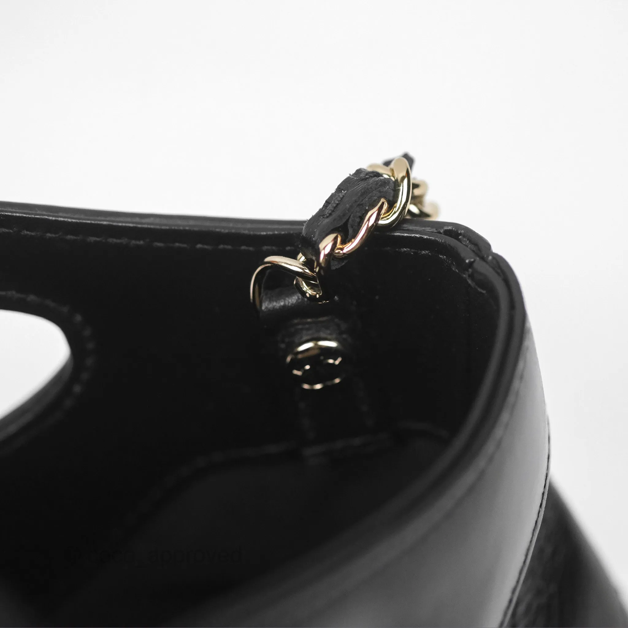 Chanel Nano 31 Black Shiny Calfskin Gold Hardware 24C