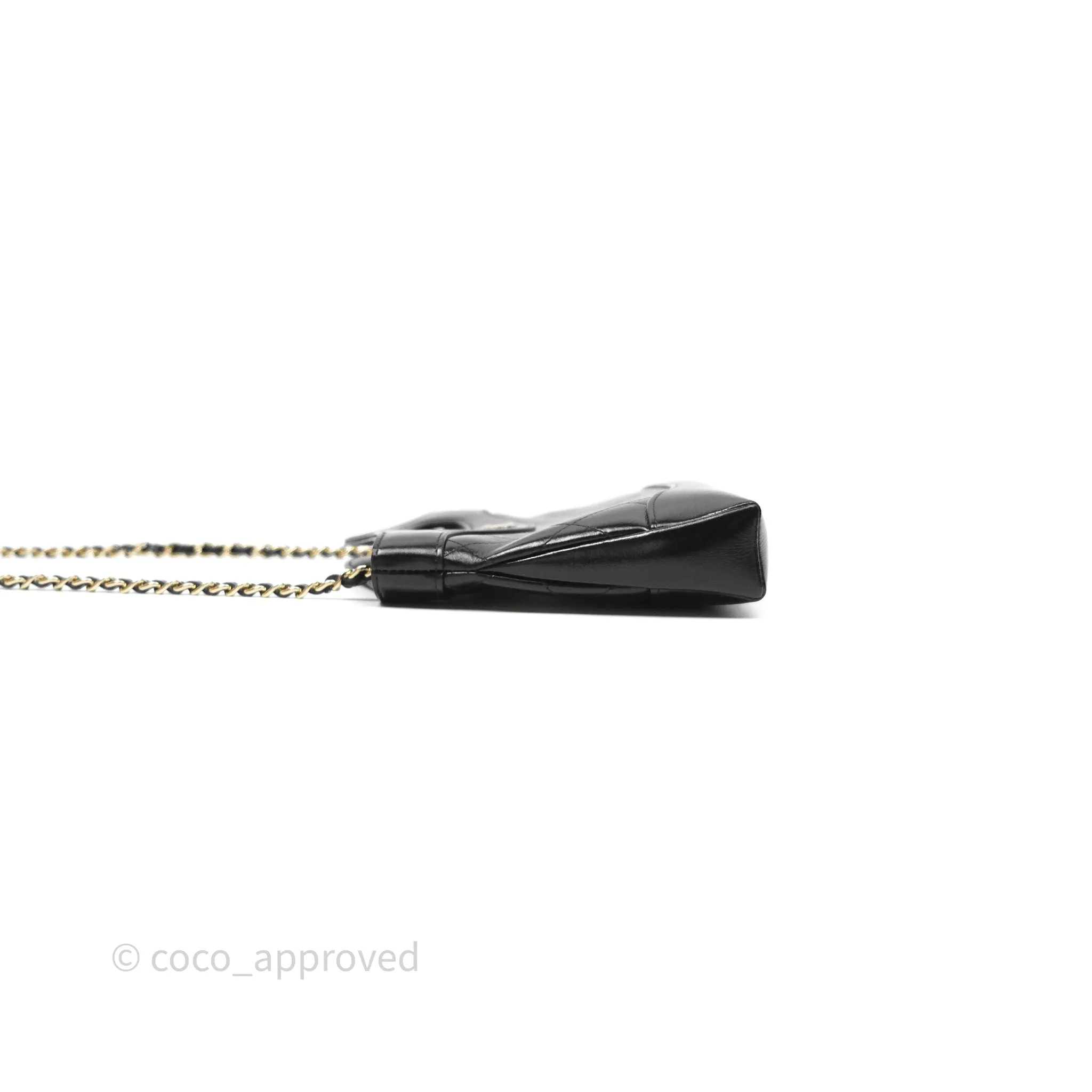 Chanel Nano 31 Black Shiny Calfskin Gold Hardware 24C