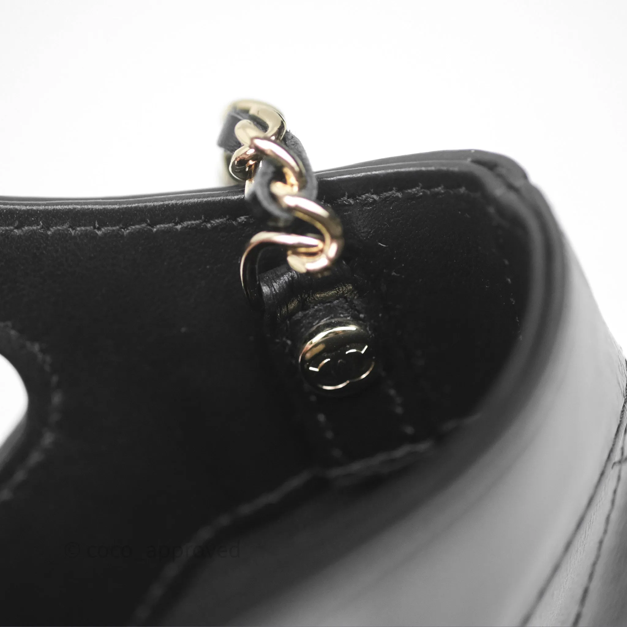Chanel Nano 31 Black Shiny Calfskin Gold Hardware 24C