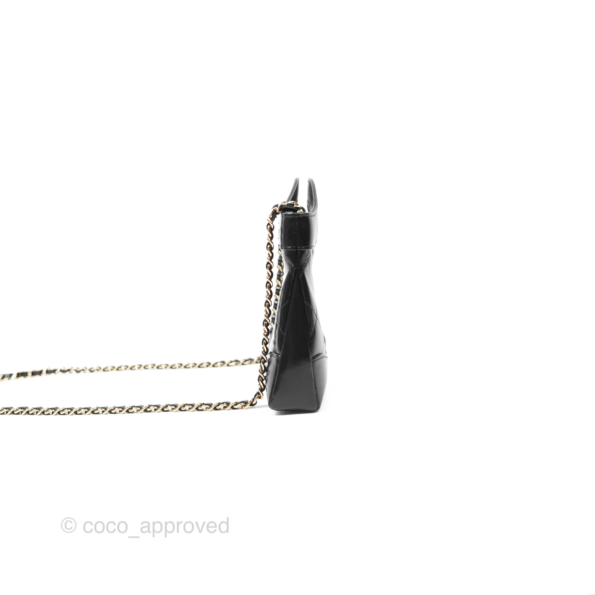 Chanel Nano 31 Black Shiny Calfskin Gold Hardware 24C