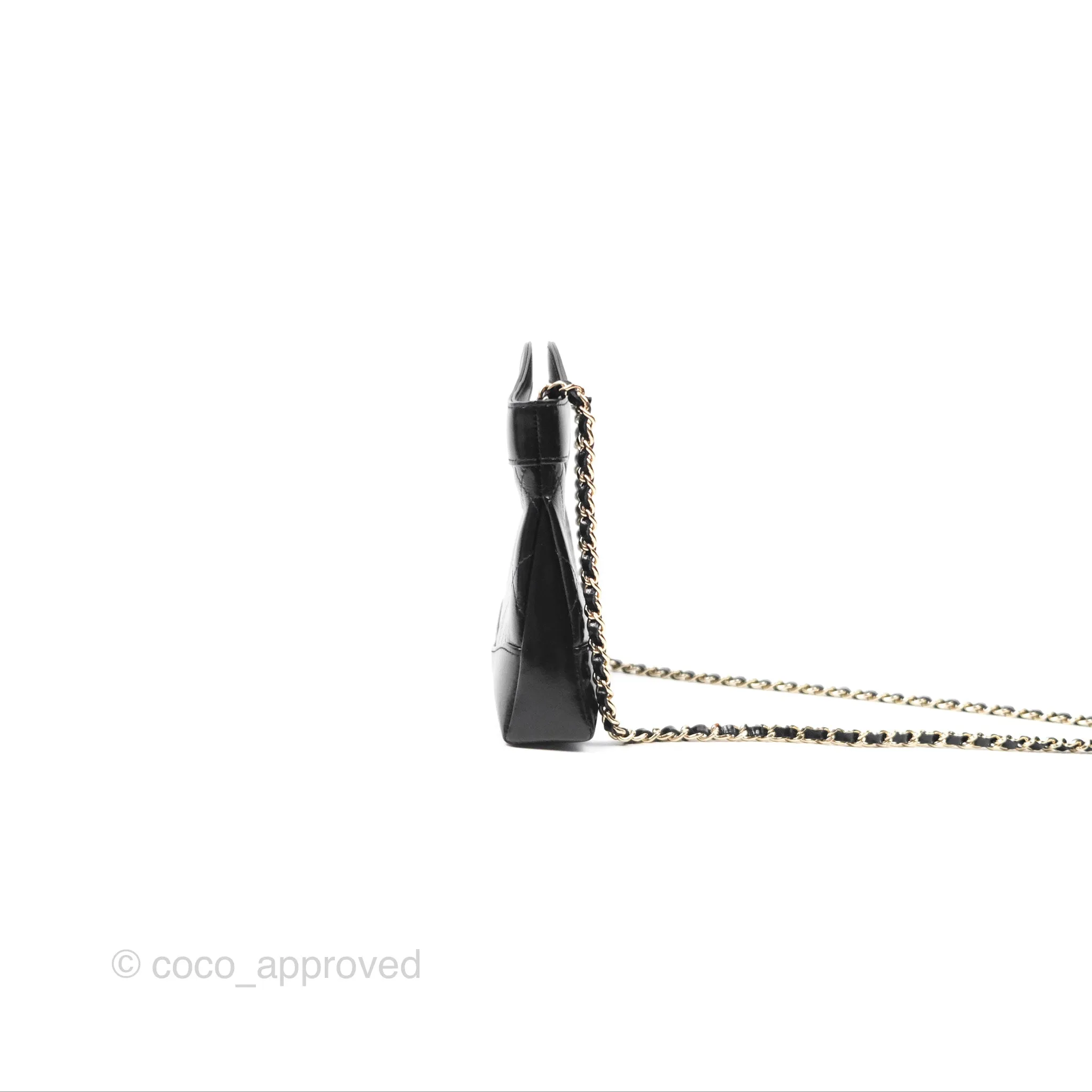 Chanel Nano 31 Black Shiny Calfskin Gold Hardware 24C