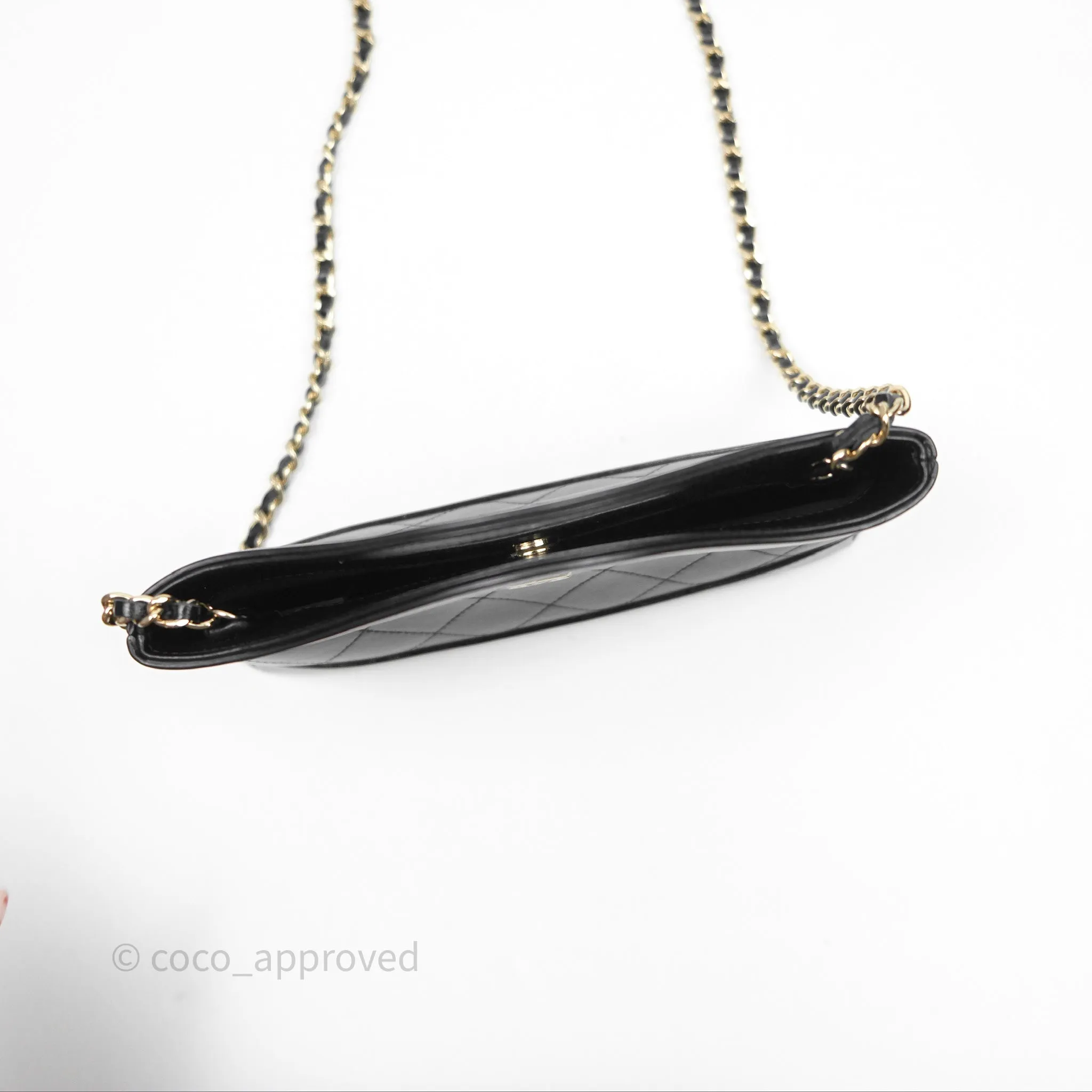 Chanel Nano 31 Black Shiny Calfskin Gold Hardware 24C