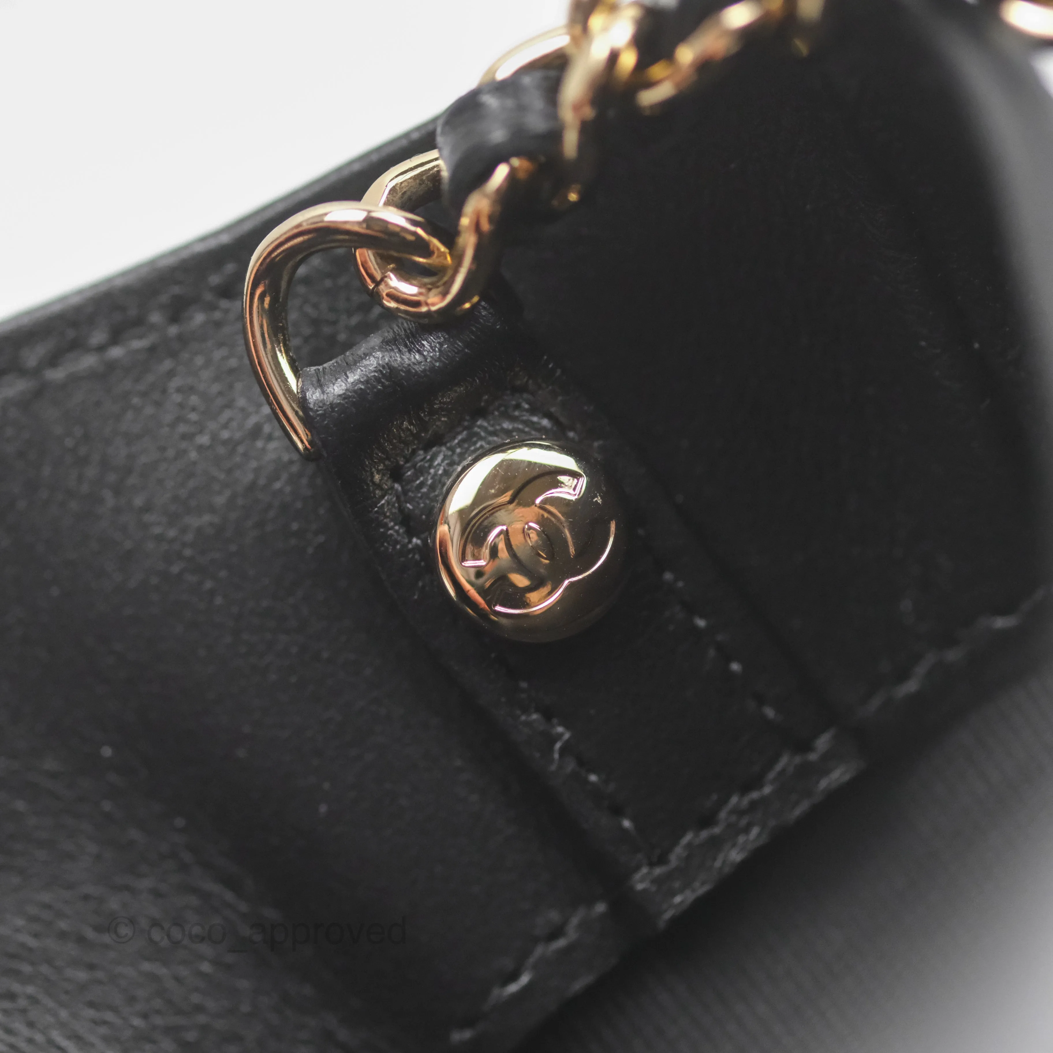 Chanel Nano 31 Black Shiny Calfskin Gold Hardware