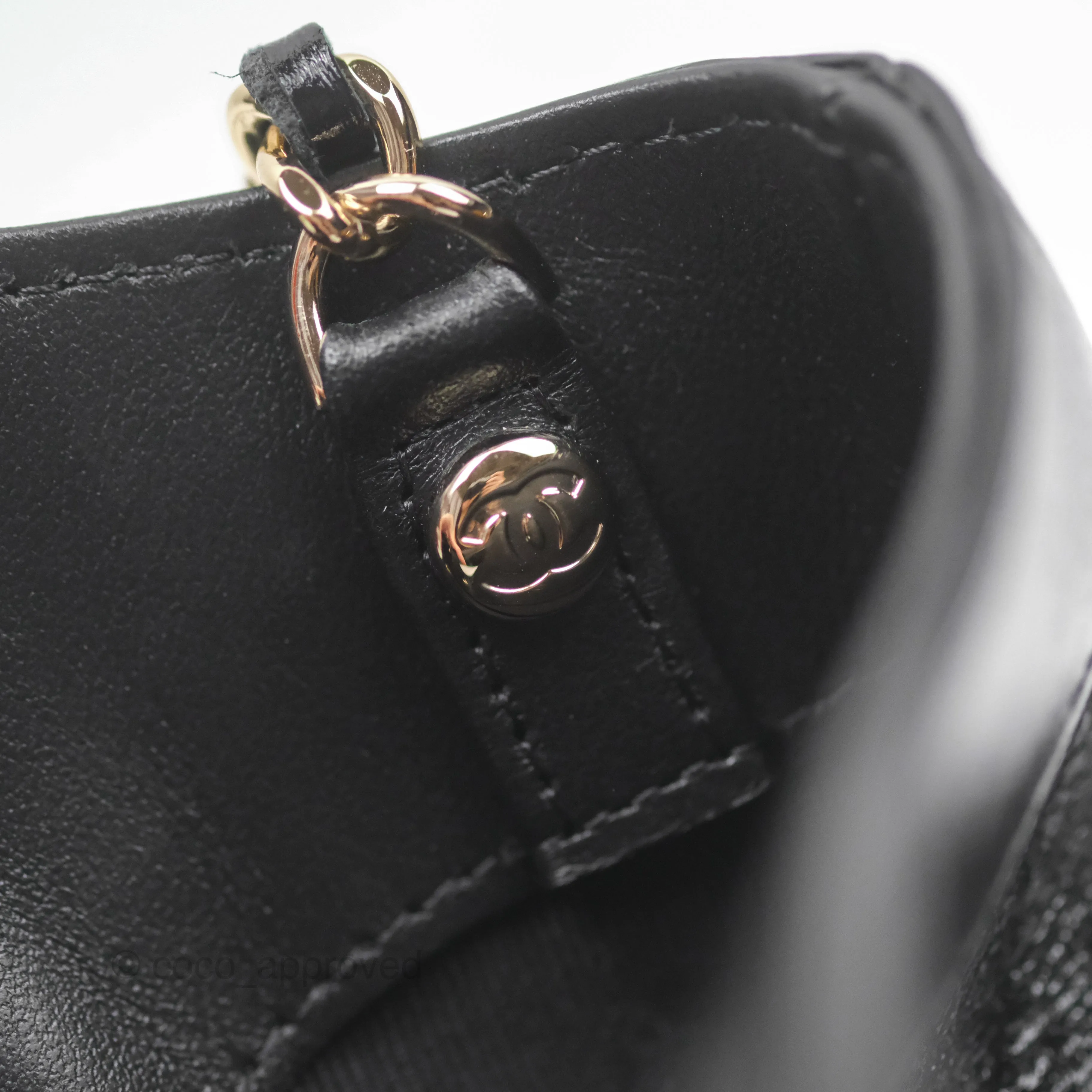 Chanel Nano 31 Black Shiny Calfskin Gold Hardware
