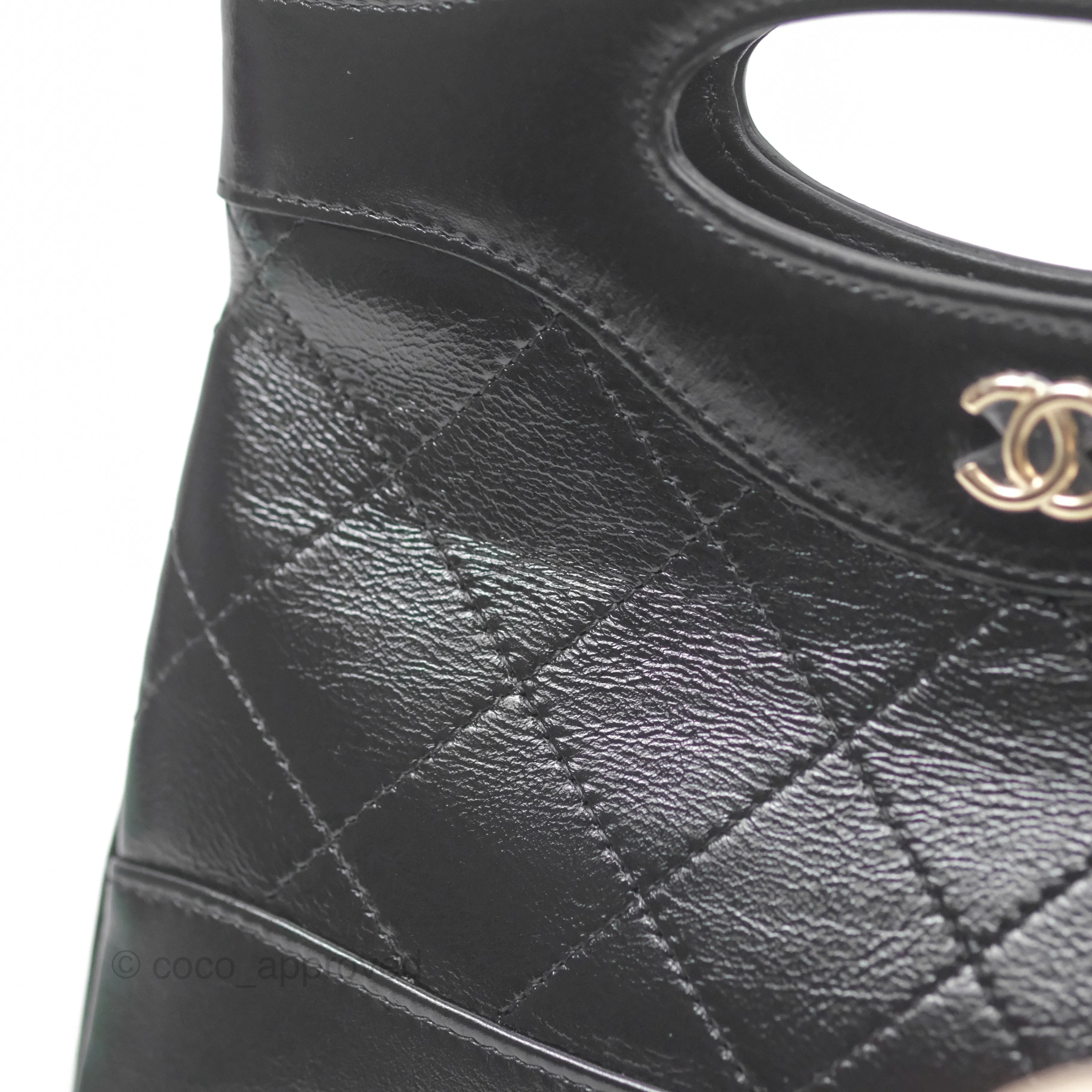 Chanel Nano 31 Black Shiny Calfskin Gold Hardware