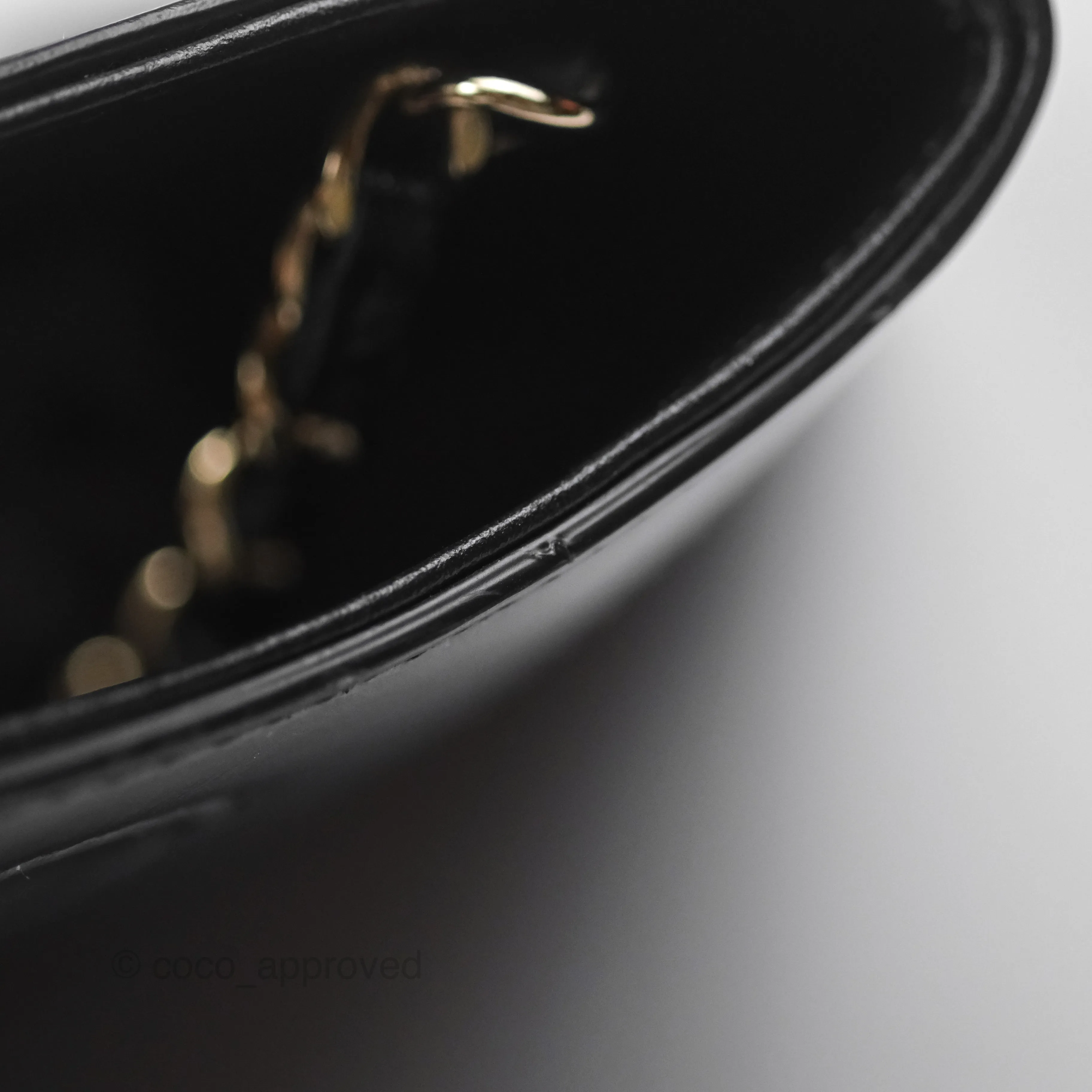 Chanel Nano 31 Black Shiny Calfskin Gold Hardware