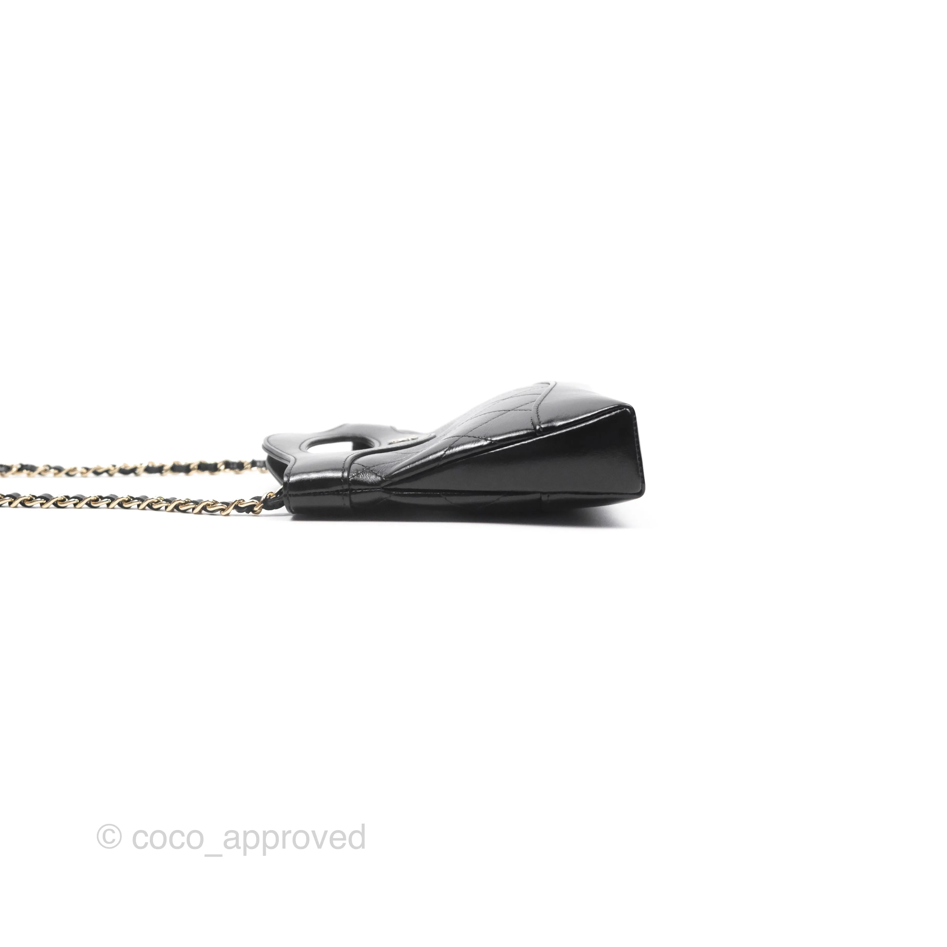 Chanel Nano 31 Black Shiny Calfskin Gold Hardware