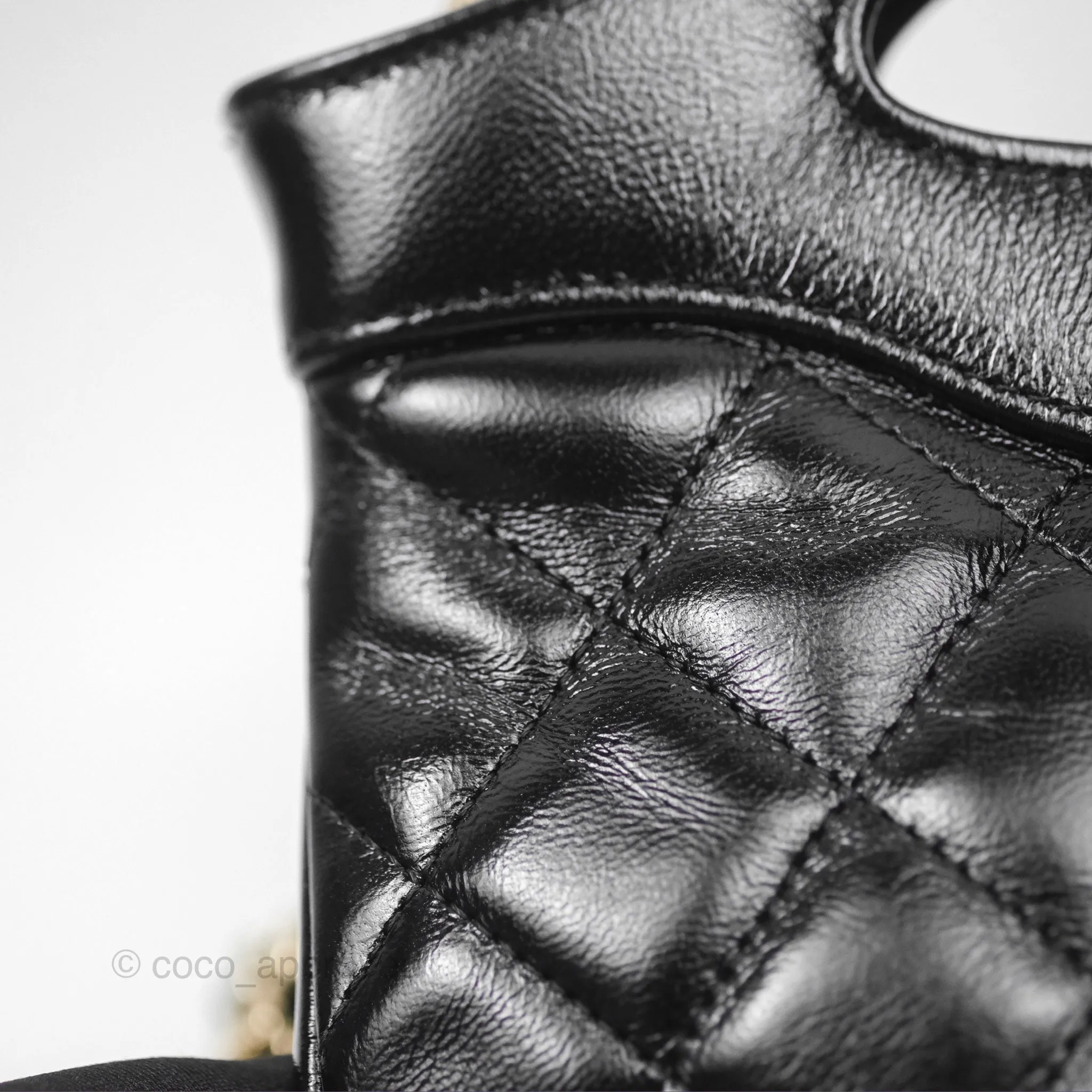 Chanel Nano 31 Black Shiny Lambskin Gold Hardware