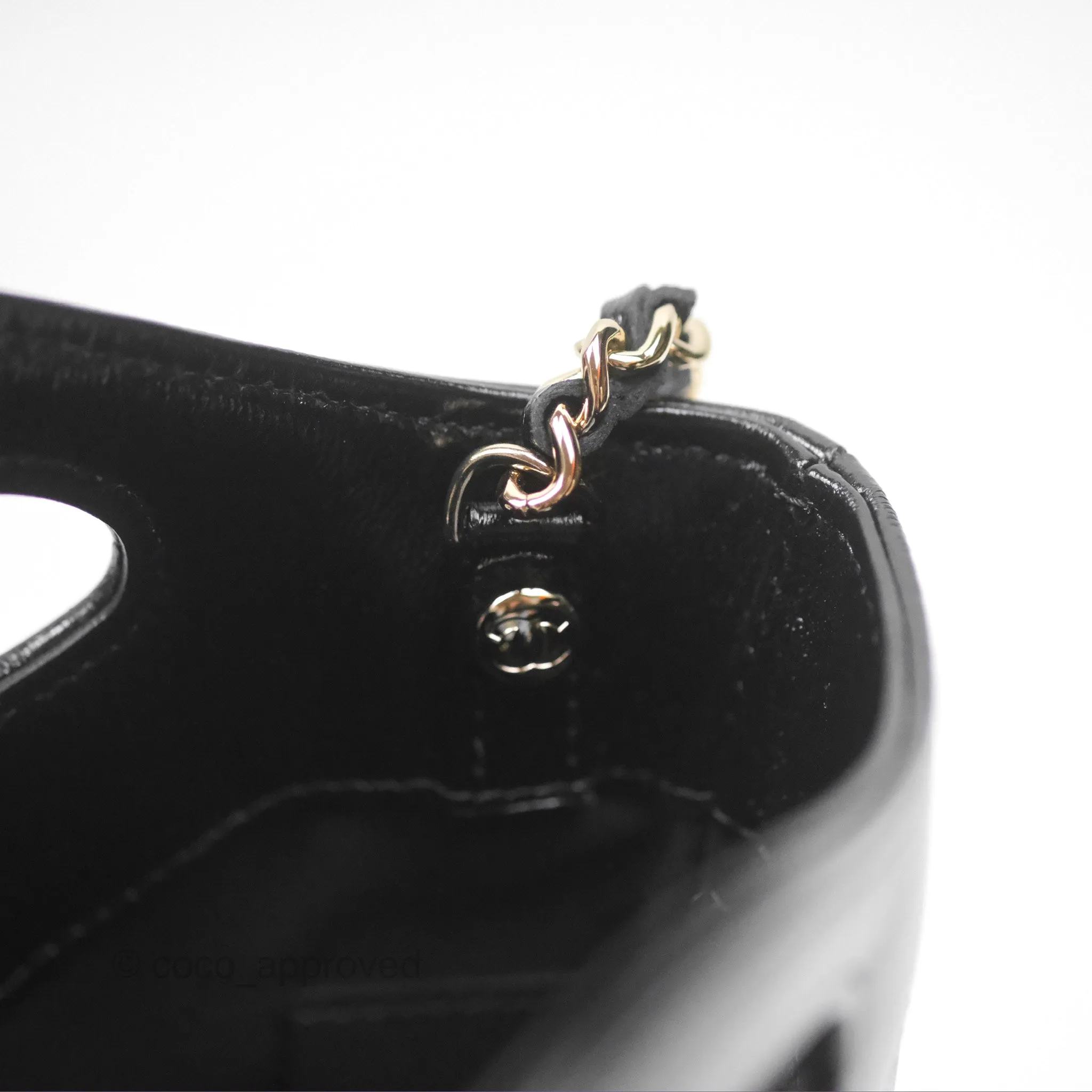 Chanel Nano 31 Black Shiny Lambskin Gold Hardware