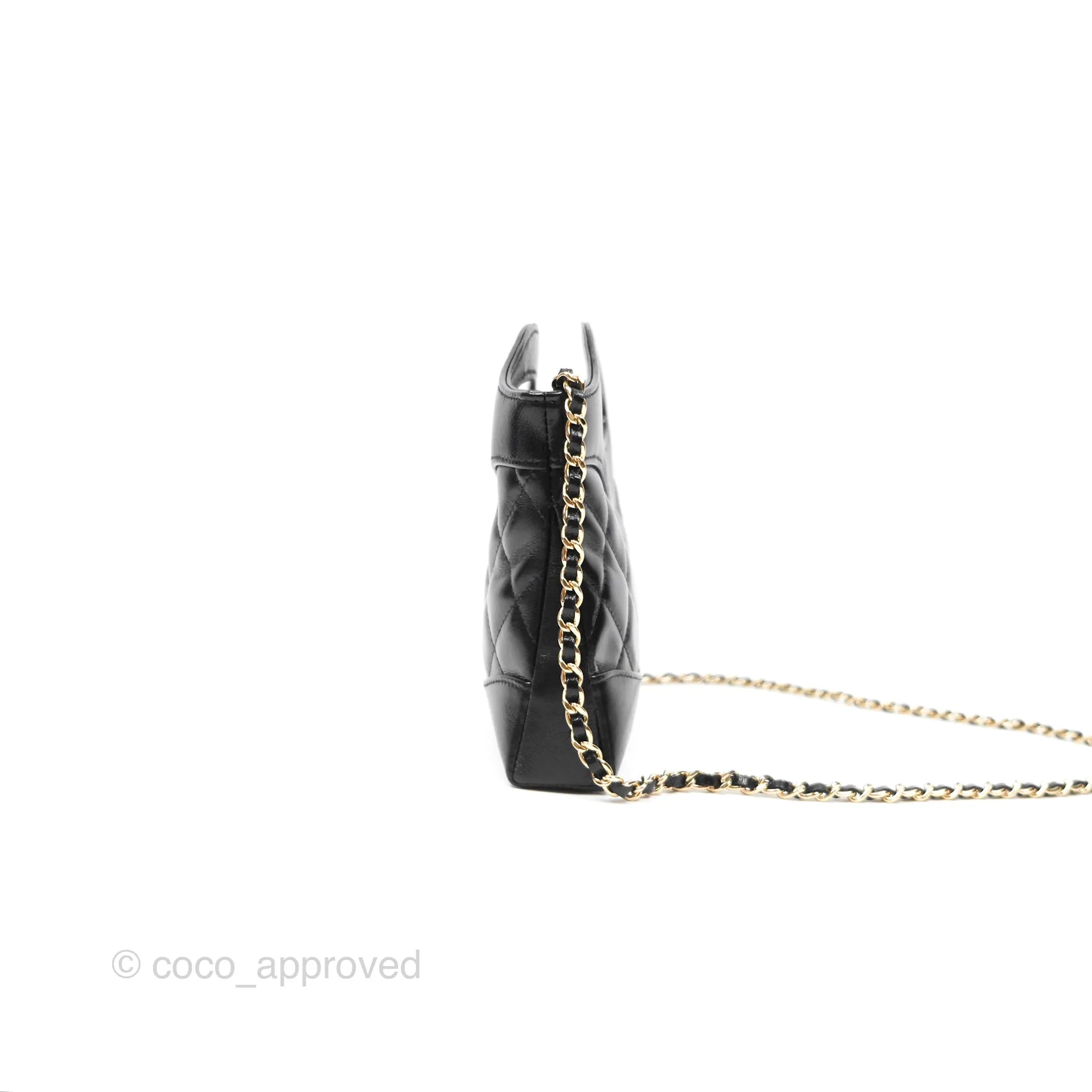 Chanel Nano 31 Black Shiny Lambskin Gold Hardware
