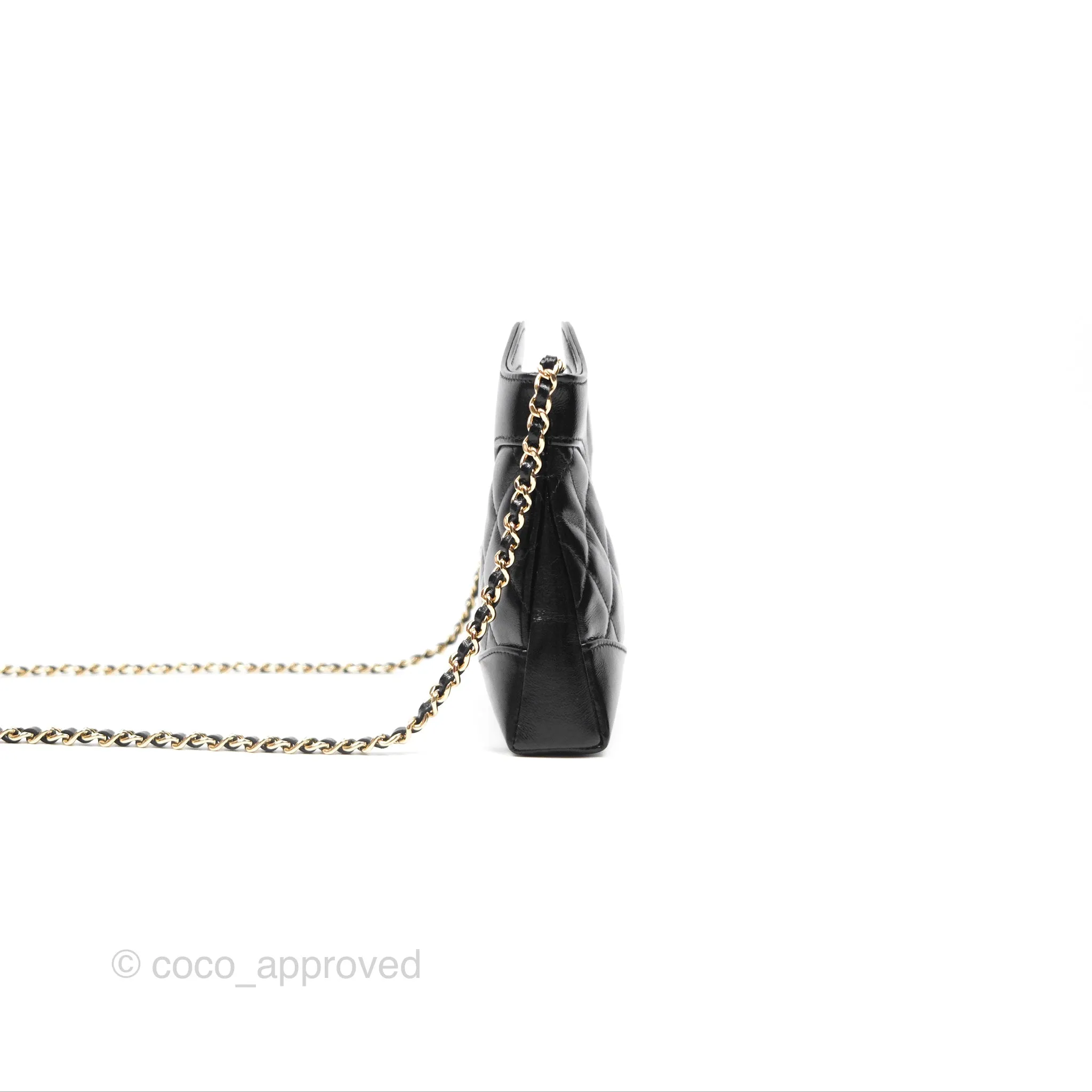 Chanel Nano 31 Black Shiny Lambskin Gold Hardware