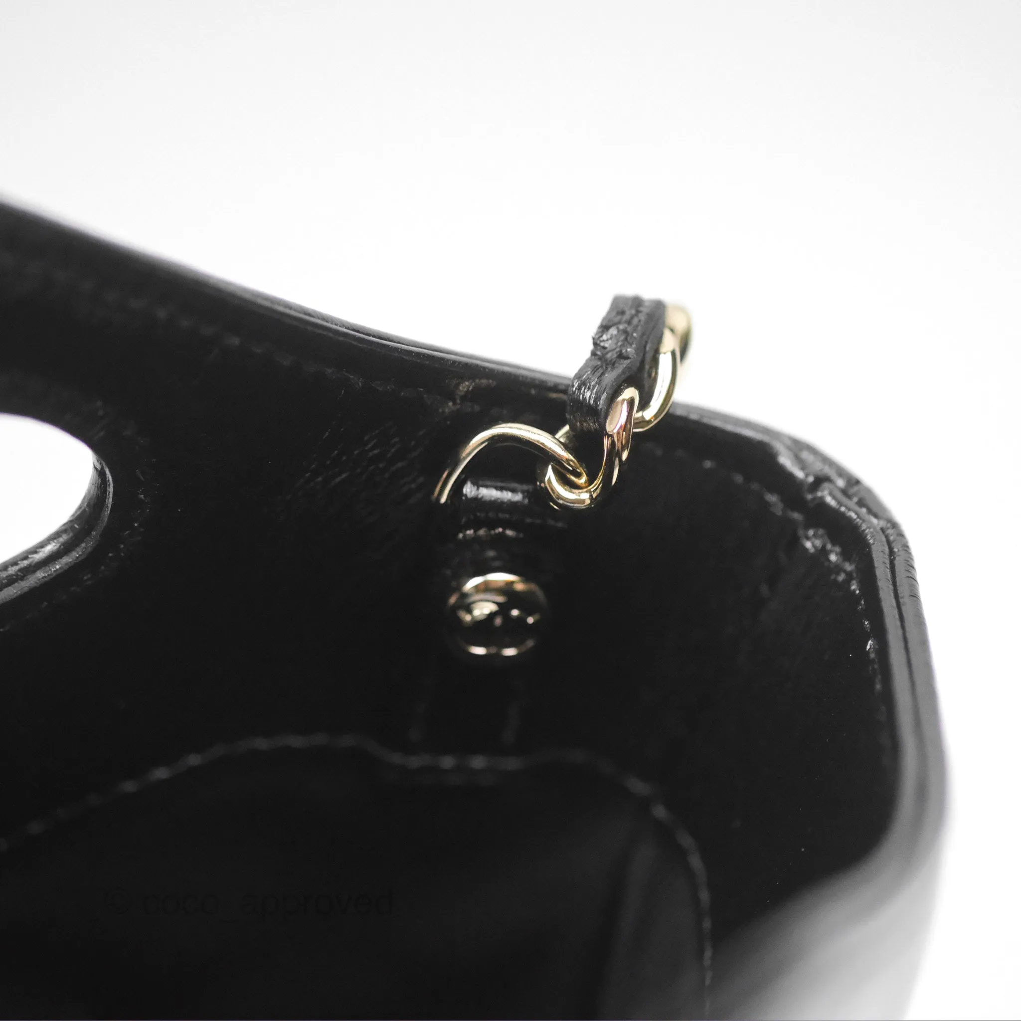 Chanel Nano 31 Black Shiny Lambskin Gold Hardware