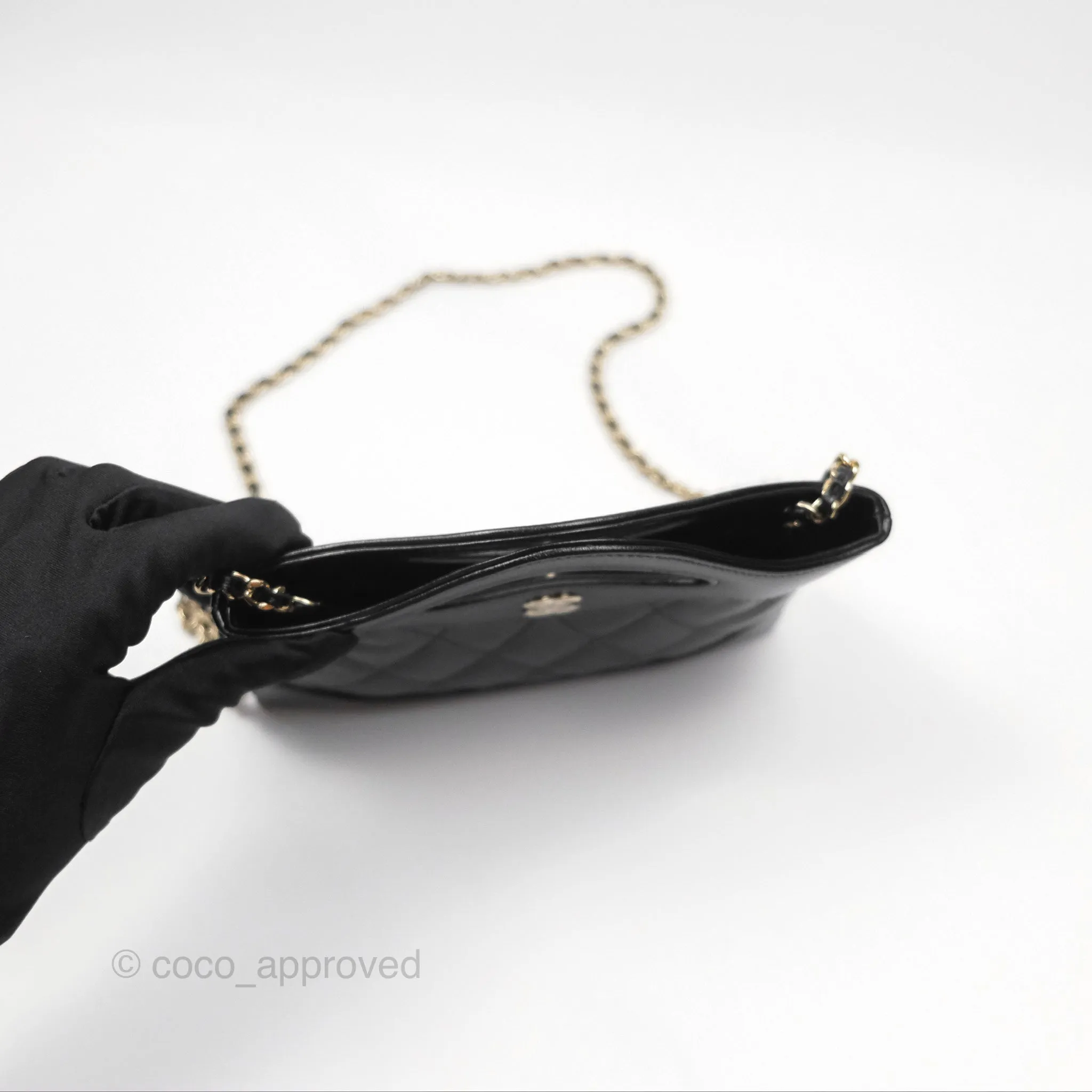 Chanel Nano 31 Black Shiny Lambskin Gold Hardware