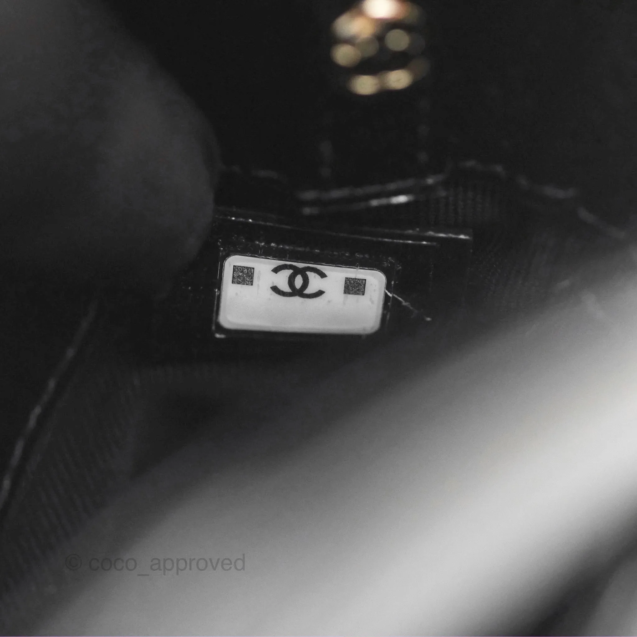 Chanel Nano 31 Black Shiny Lambskin Gold Hardware