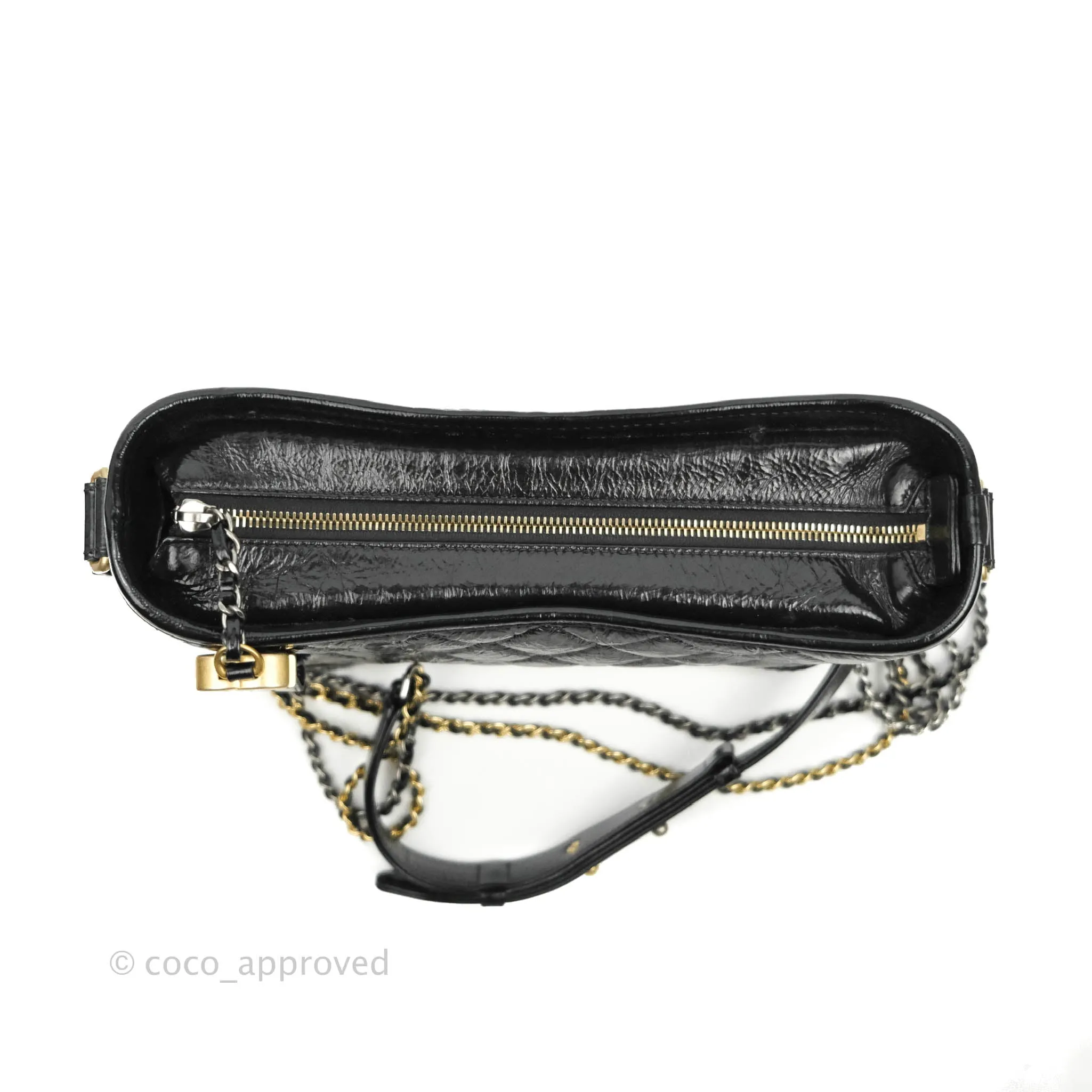 Chanel New Medium Gabrielle Hobo Black Shiny Aged Calfskin Mixed Hardware 20A