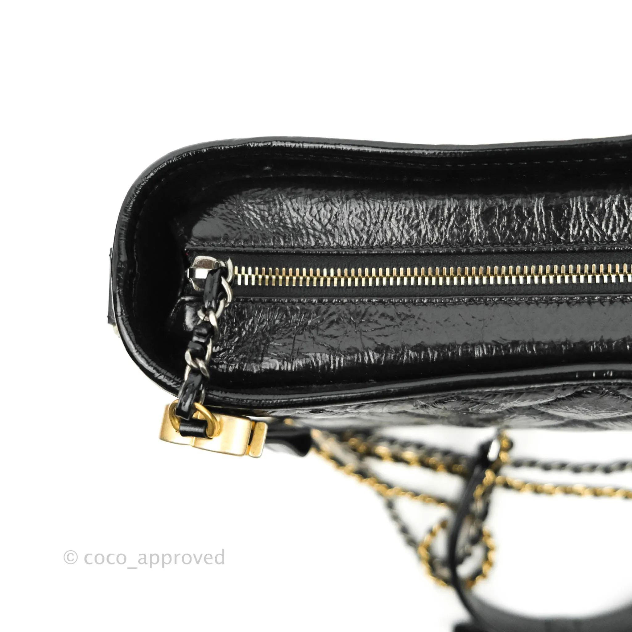 Chanel New Medium Gabrielle Hobo Black Shiny Aged Calfskin Mixed Hardware 20A