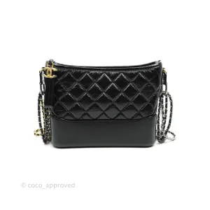 Chanel New Medium Gabrielle Hobo Black Shiny Aged Calfskin Mixed Hardware 20A
