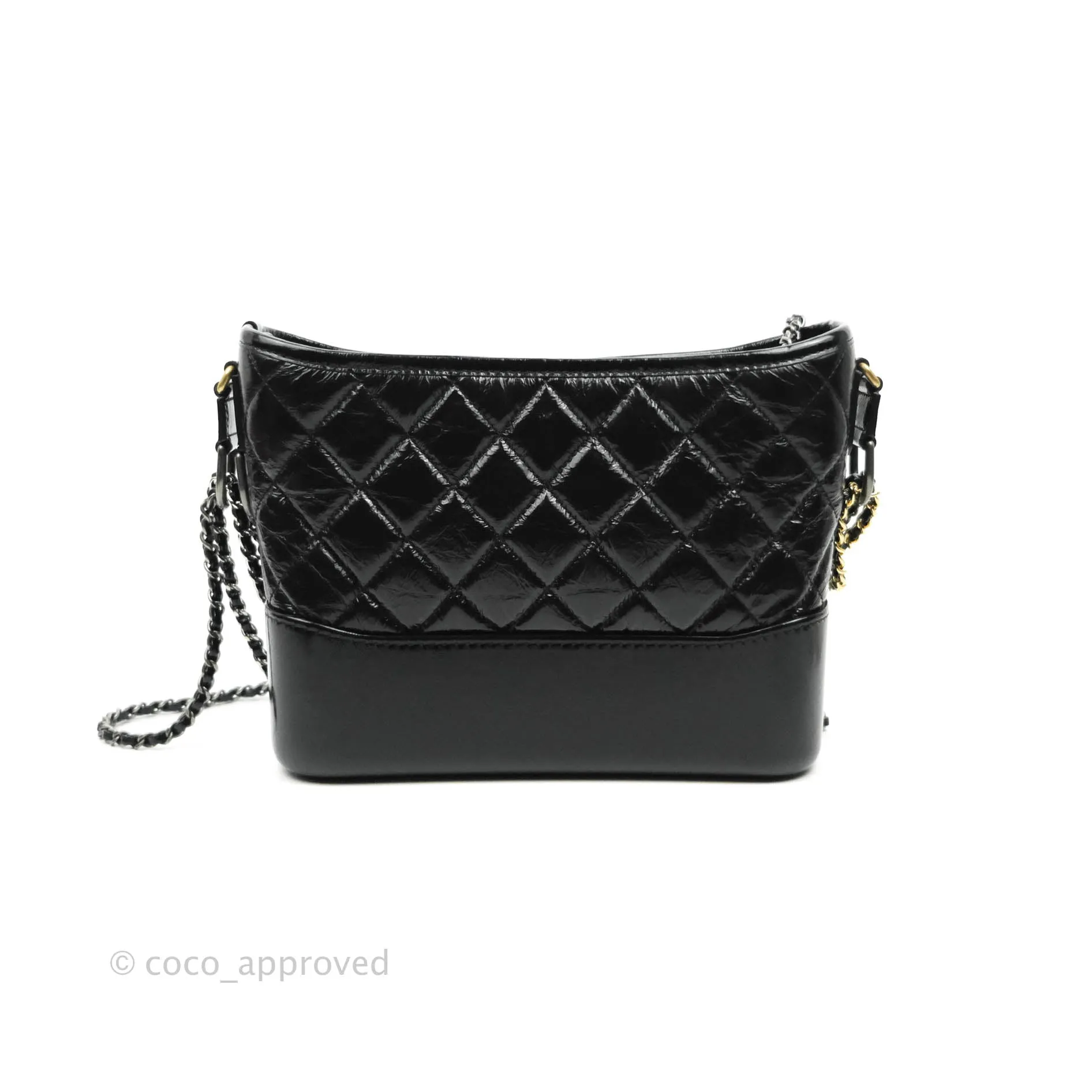 Chanel New Medium Gabrielle Hobo Black Shiny Aged Calfskin Mixed Hardware 20A