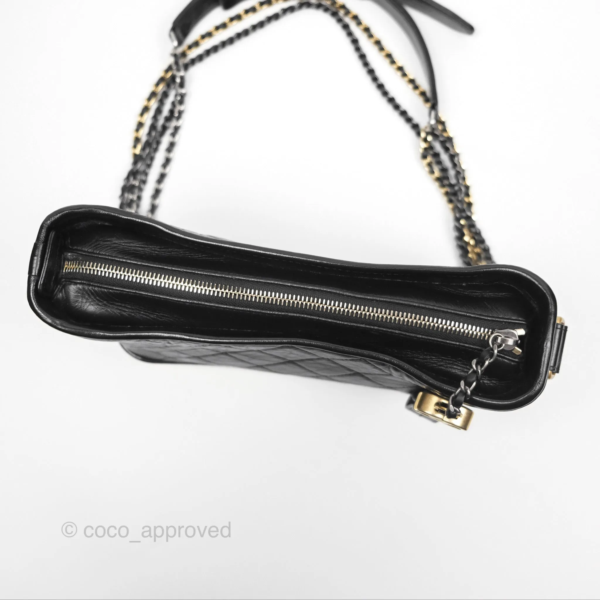 Chanel New Medium Gabrielle Hobo Quilted Black Aged Calfskin