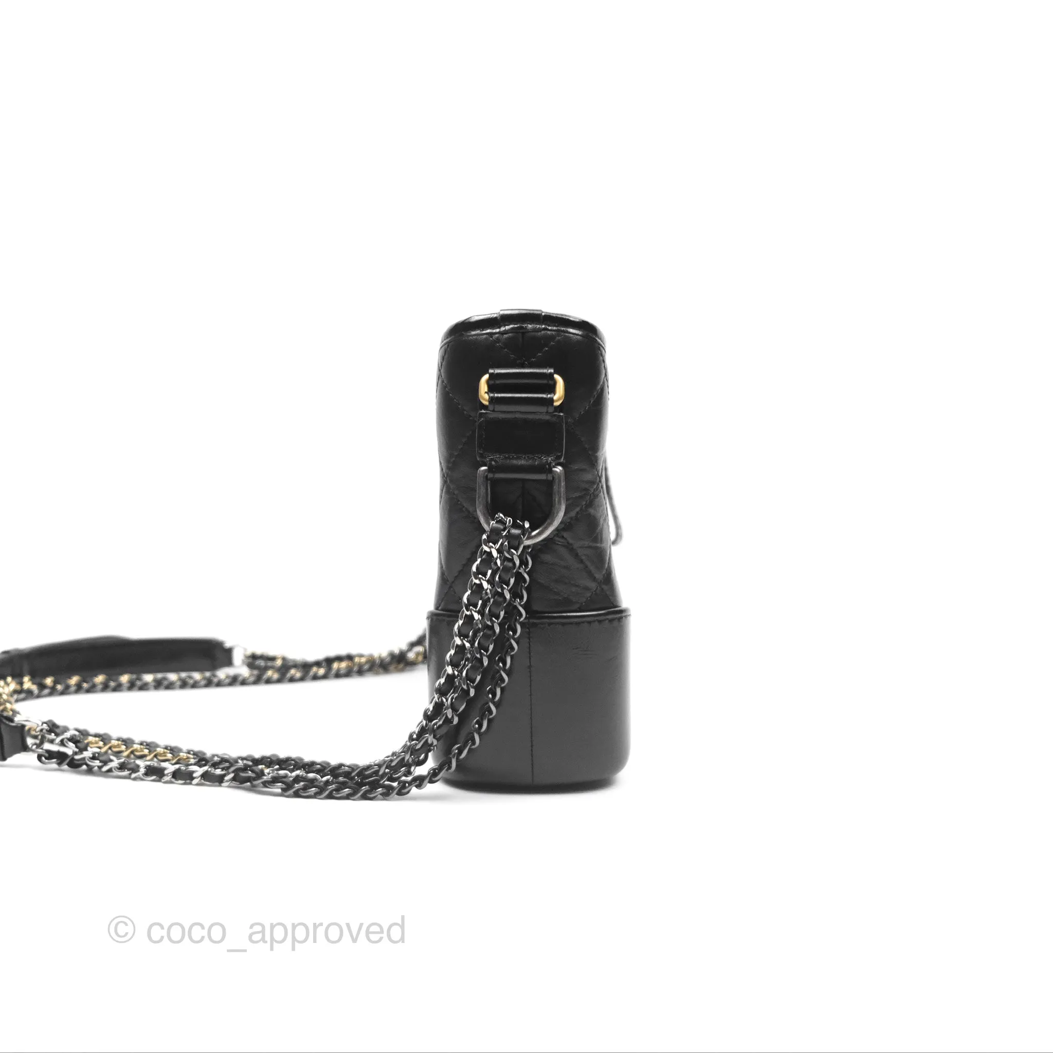 Chanel New Medium Gabrielle Hobo Quilted Black Aged Calfskin