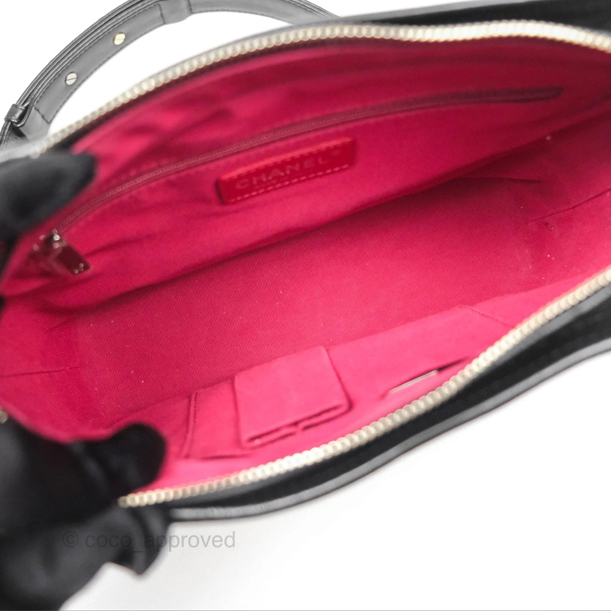 Chanel New Medium Gabrielle Hobo Quilted Black Aged Calfskin