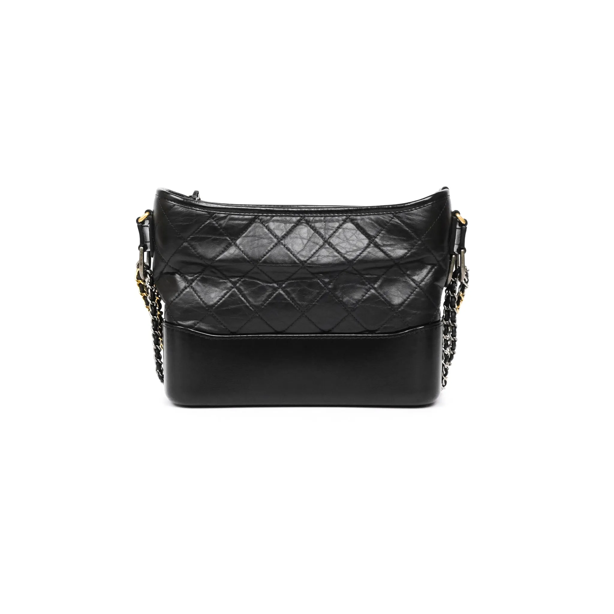 Chanel New Medium Gabrielle Hobo Quilted Black Aged Calfskin