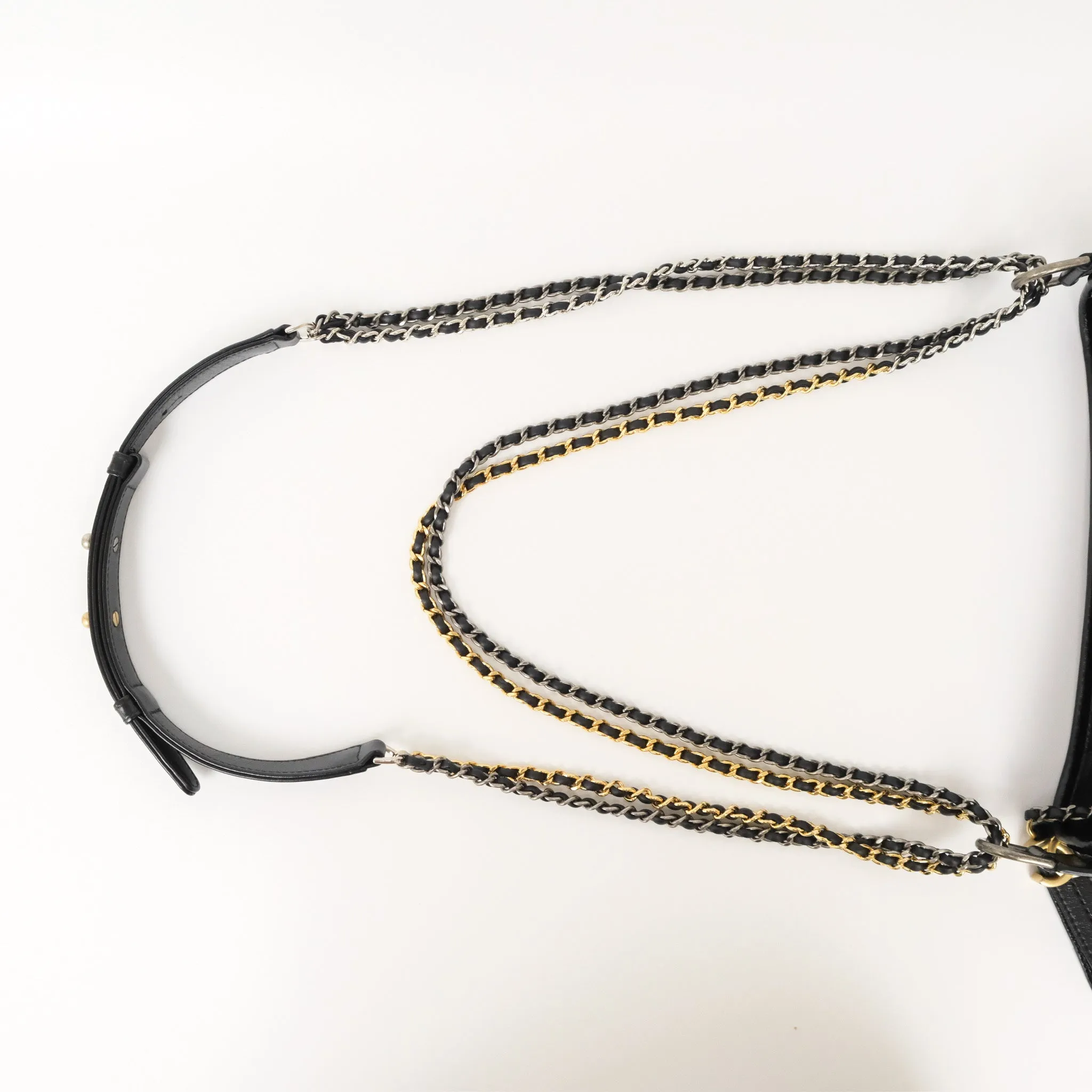 Chanel New Medium Gabrielle Hobo Quilted Black Aged Calfskin