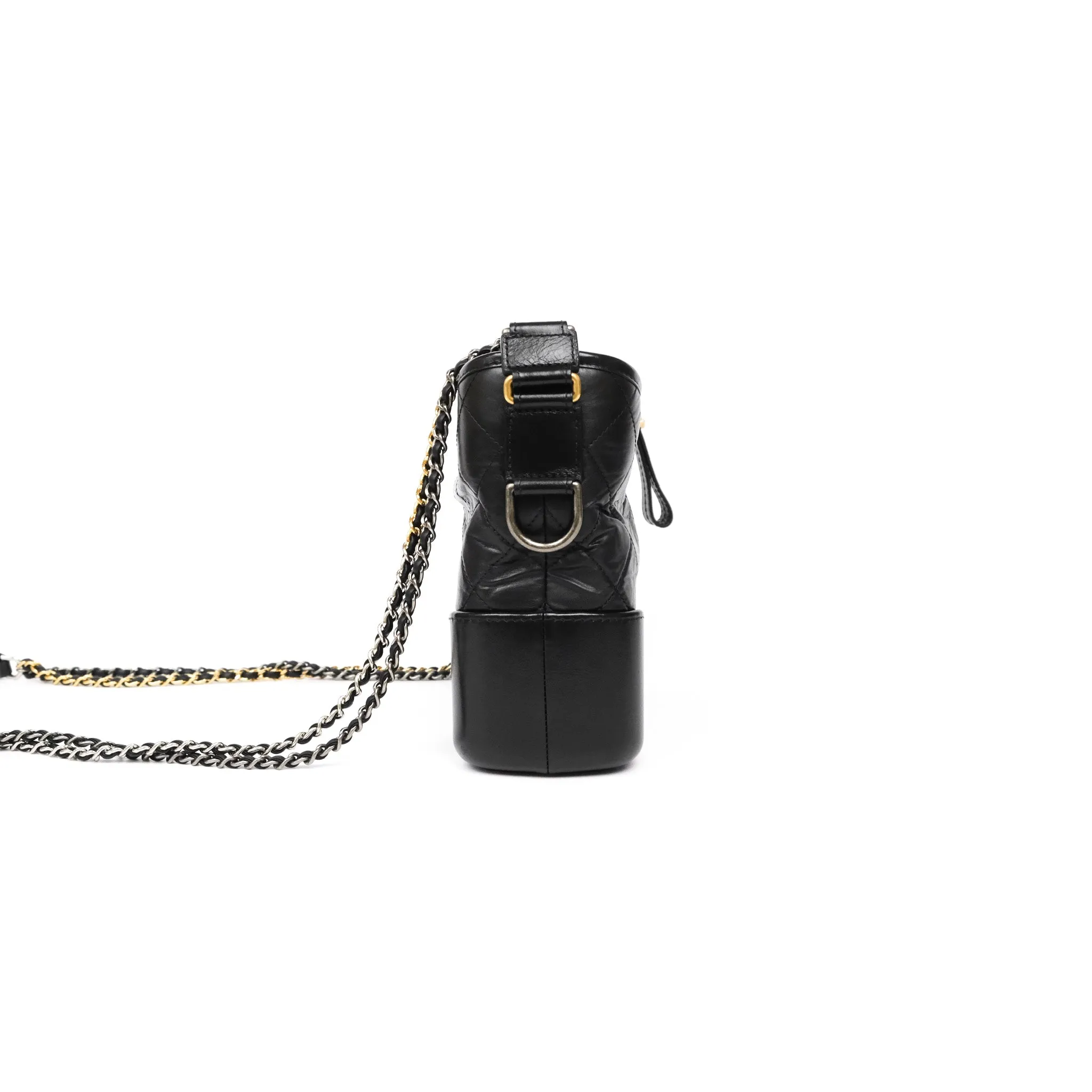 Chanel New Medium Gabrielle Hobo Quilted Black Aged Calfskin