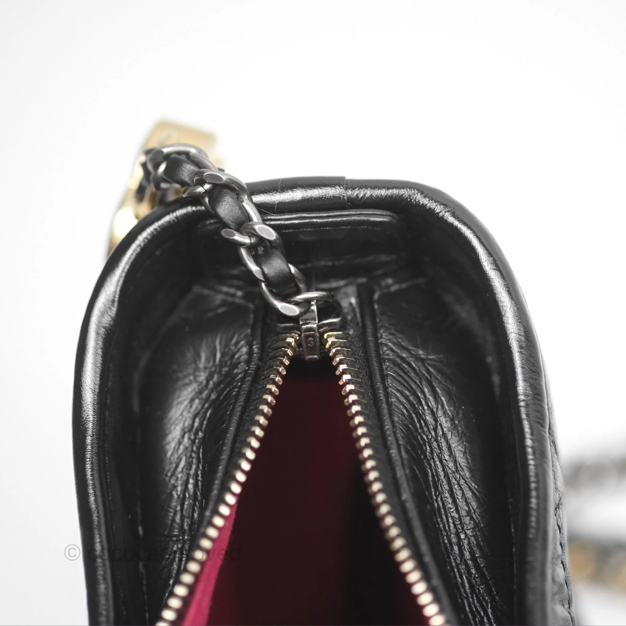 Chanel New Medium Gabrielle Hobo Quilted Black Aged Calfskin