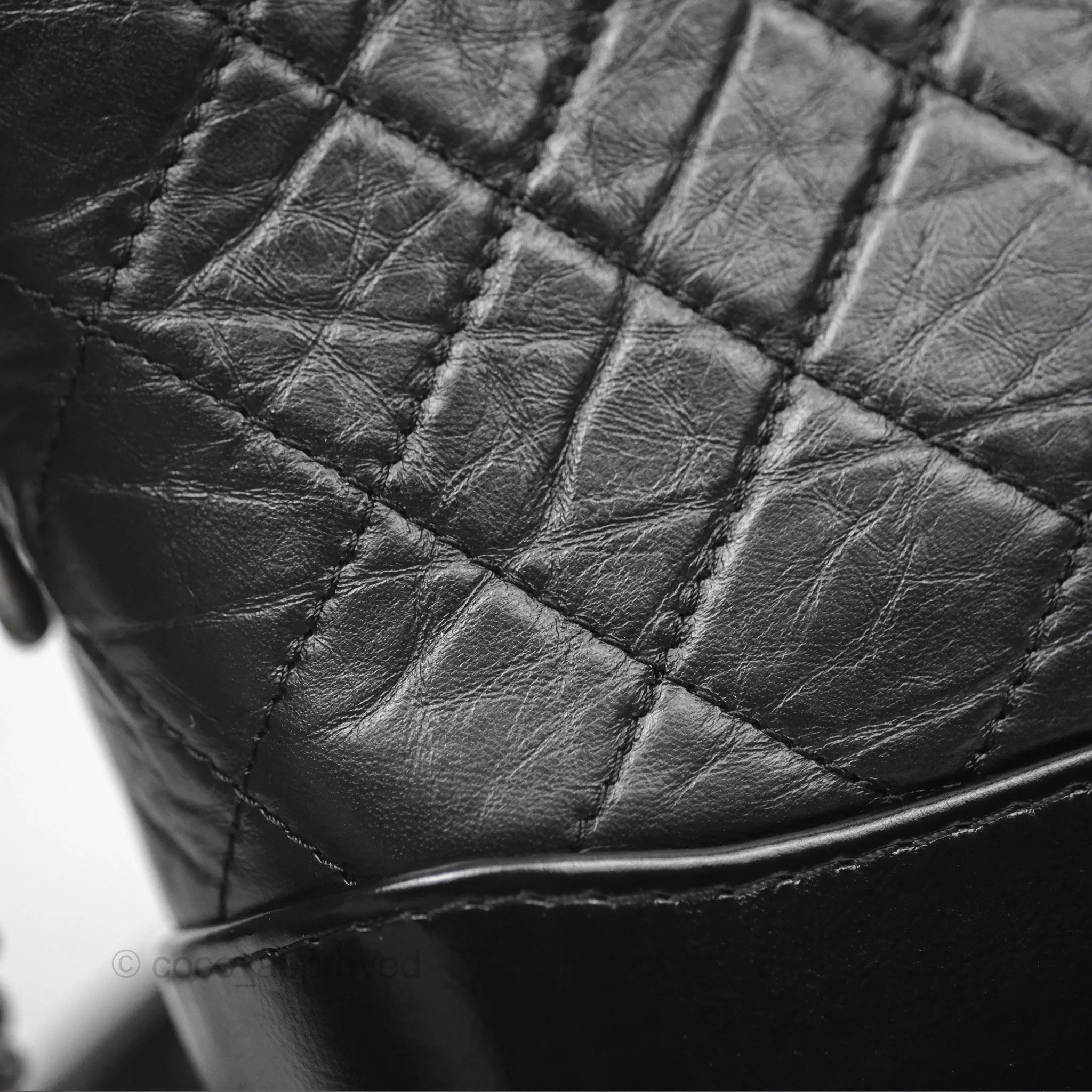 Chanel New Medium Gabrielle Hobo Quilted Black Aged Calfskin