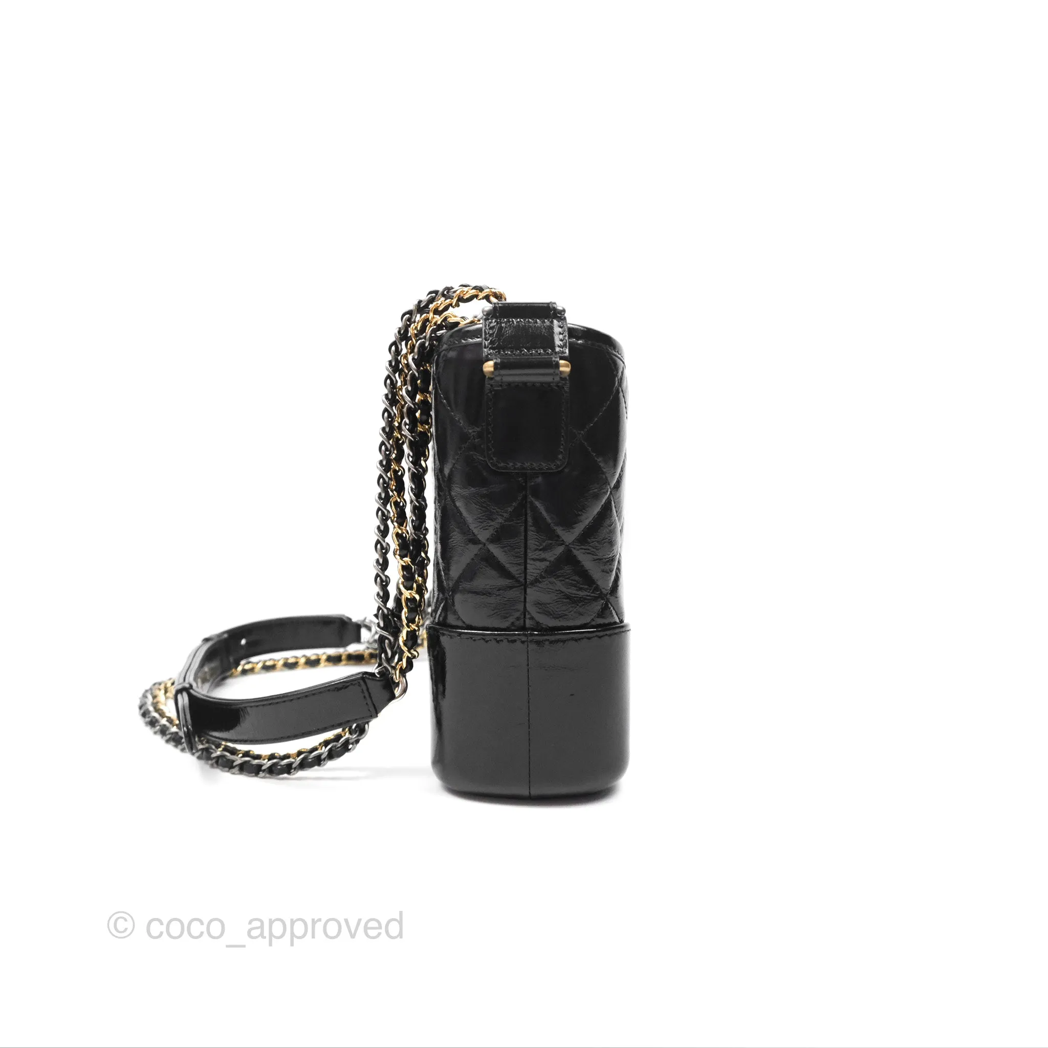 Chanel New Medium Gabrielle Hobo Quilted Black Glazed Aged Calfskin