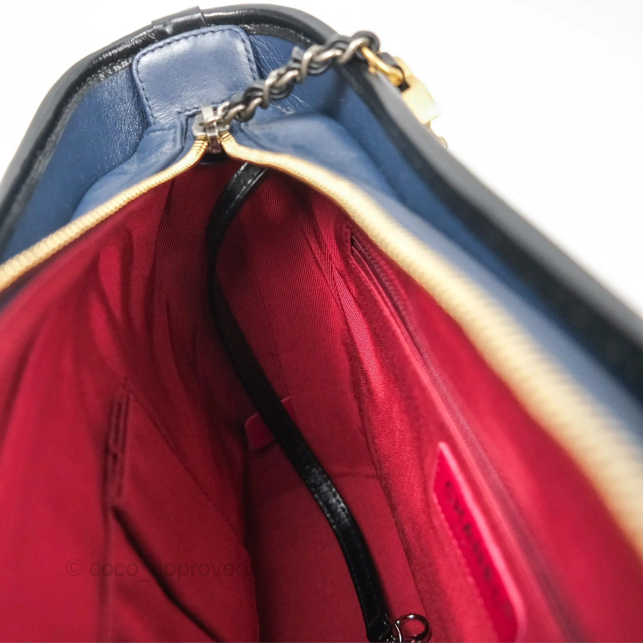 Chanel New Medium Gabrielle Hobo Quilted Navy Black Aged Calfskin