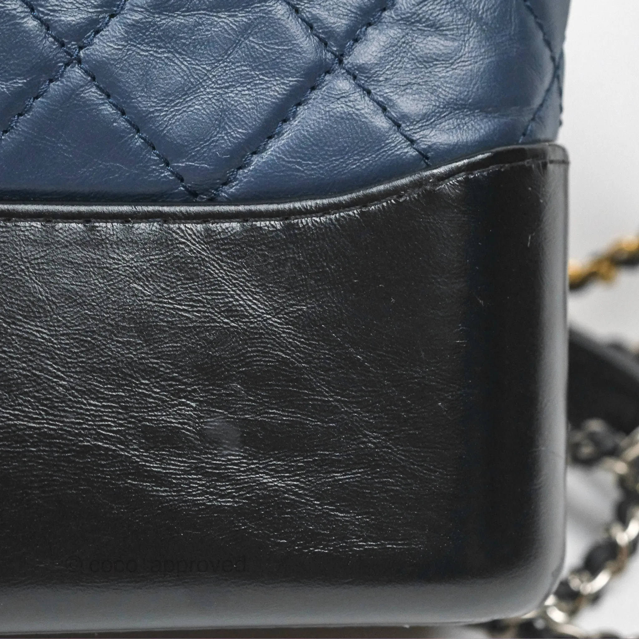 Chanel New Medium Gabrielle Hobo Quilted Navy Black Aged Calfskin