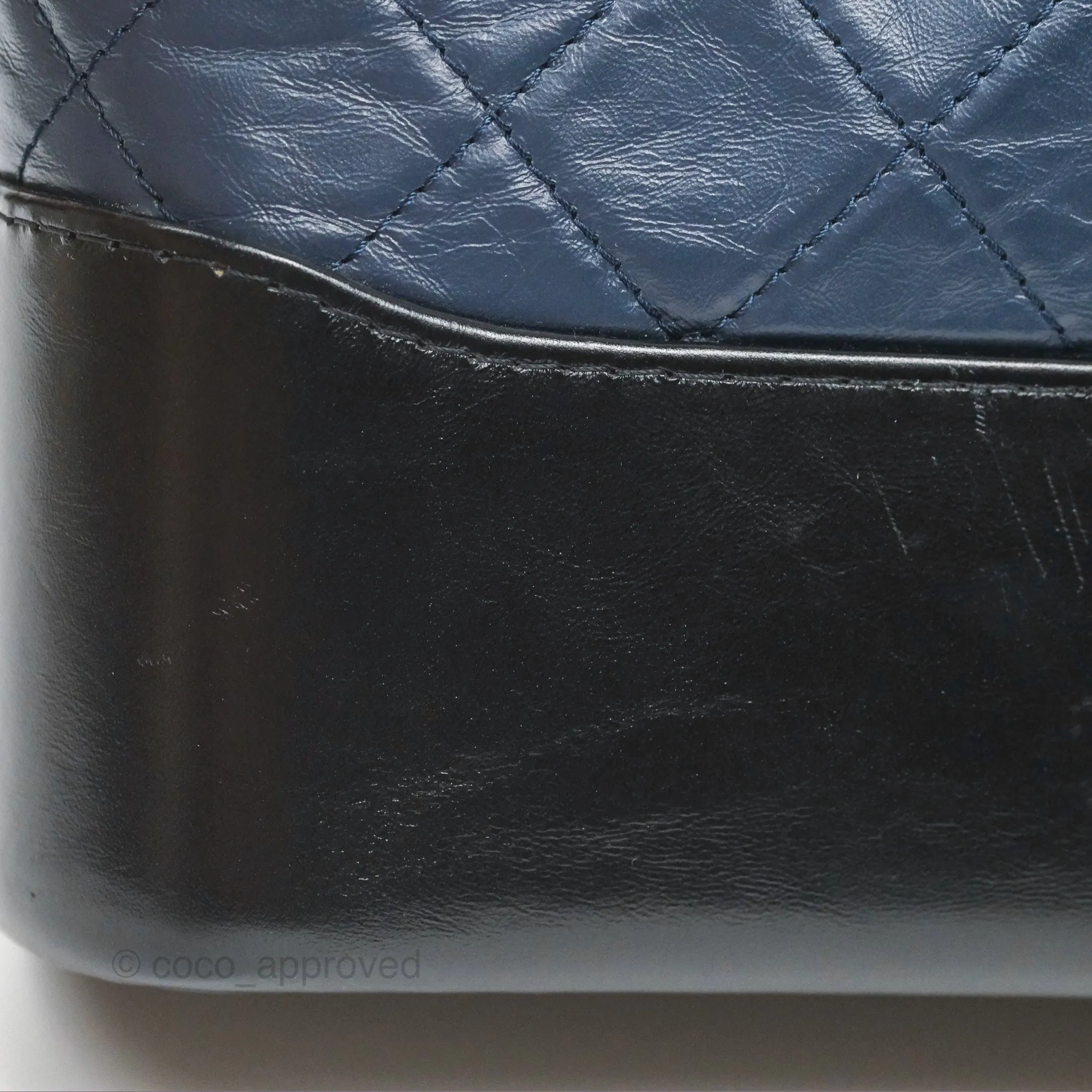 Chanel New Medium Gabrielle Hobo Quilted Navy Black Aged Calfskin