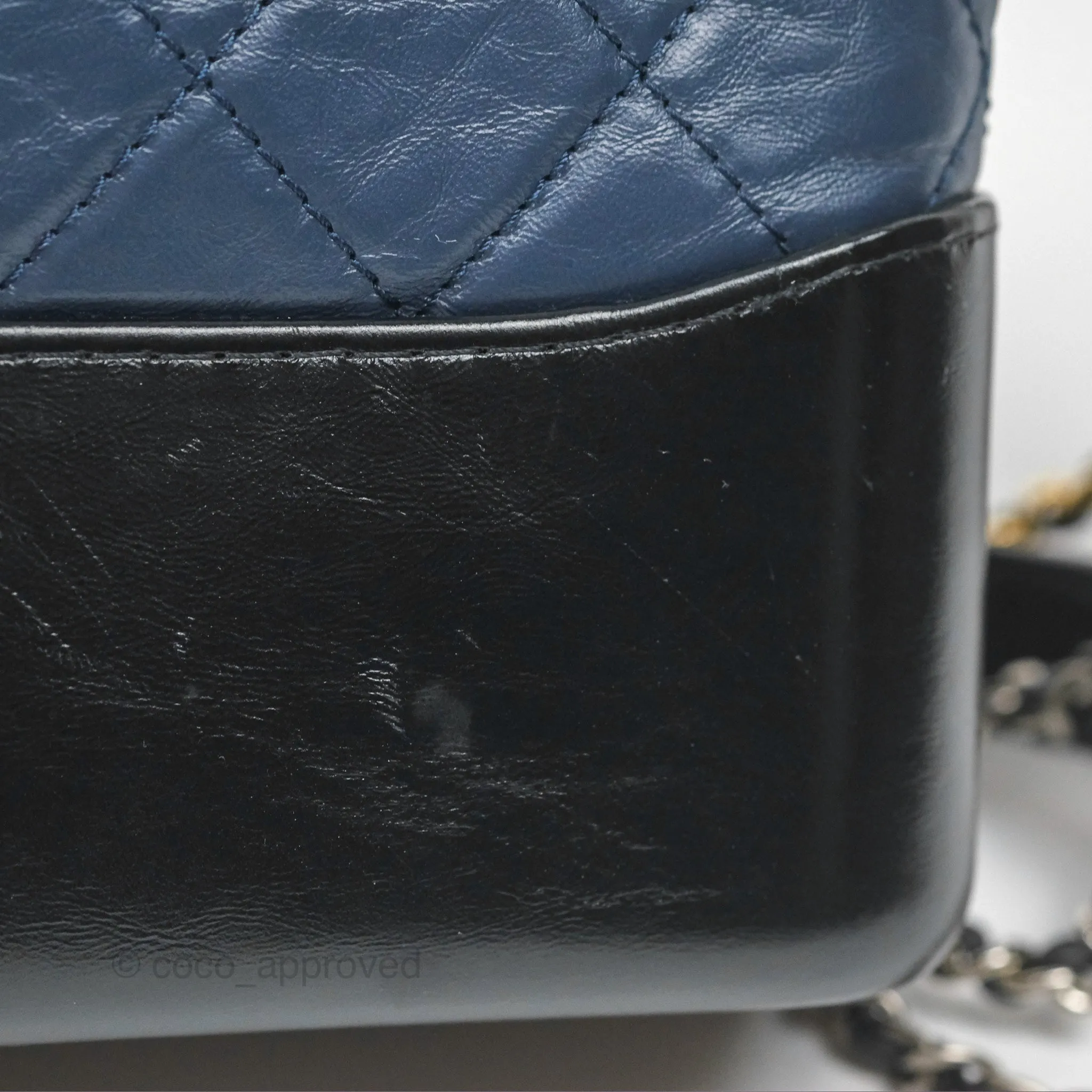 Chanel New Medium Gabrielle Hobo Quilted Navy Black Aged Calfskin