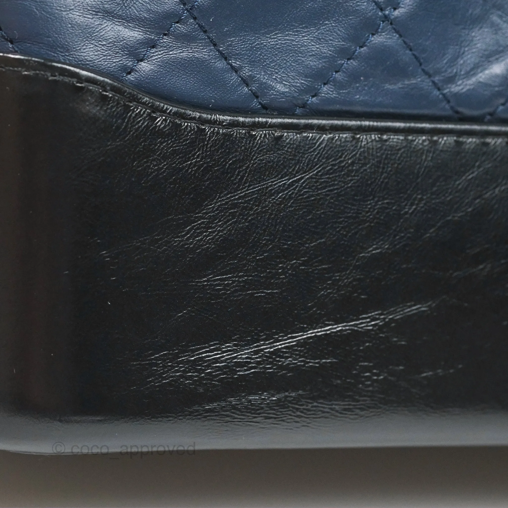Chanel New Medium Gabrielle Hobo Quilted Navy Black Aged Calfskin