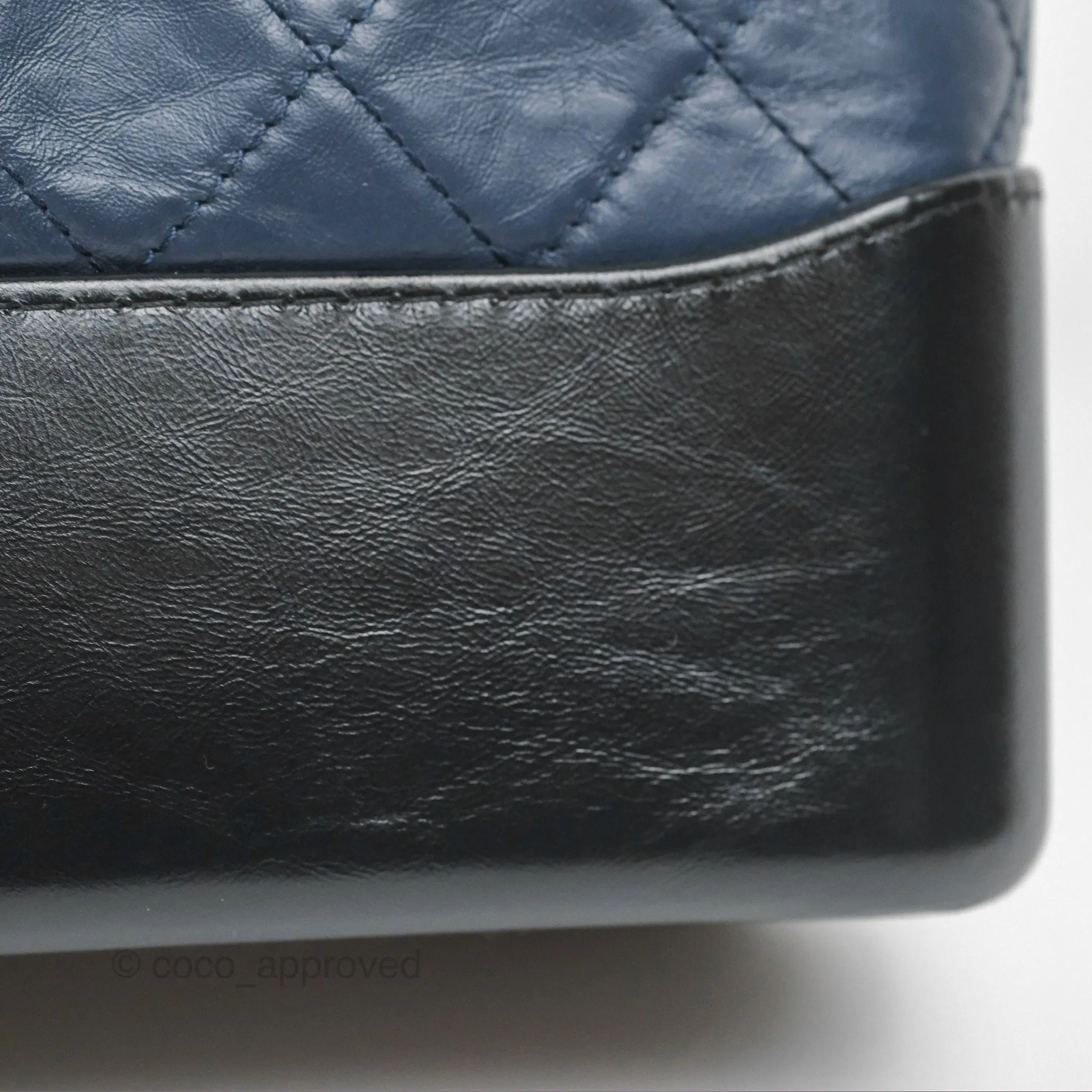 Chanel New Medium Gabrielle Hobo Quilted Navy Black Aged Calfskin