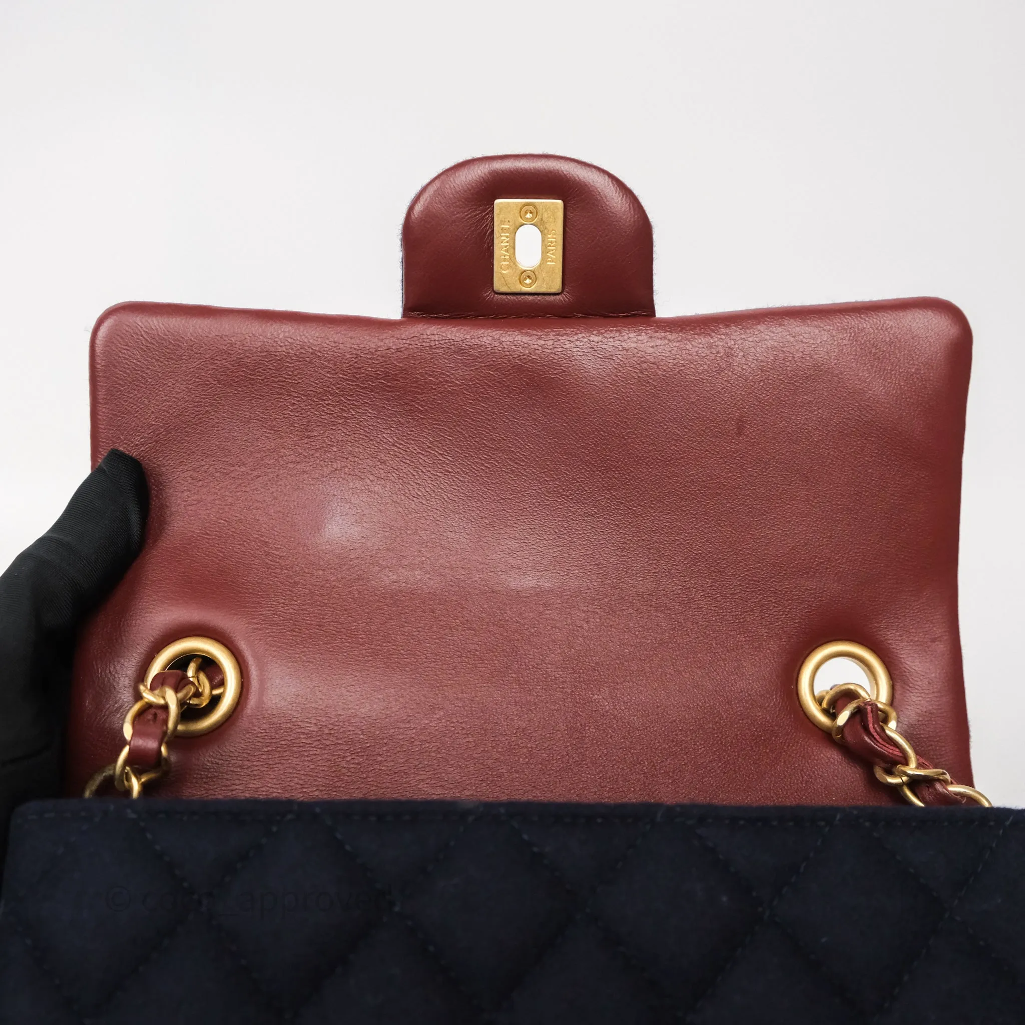 Chanel Paris-Hamburg Charms Mini Rectangular Flap Navy Wool 18C
