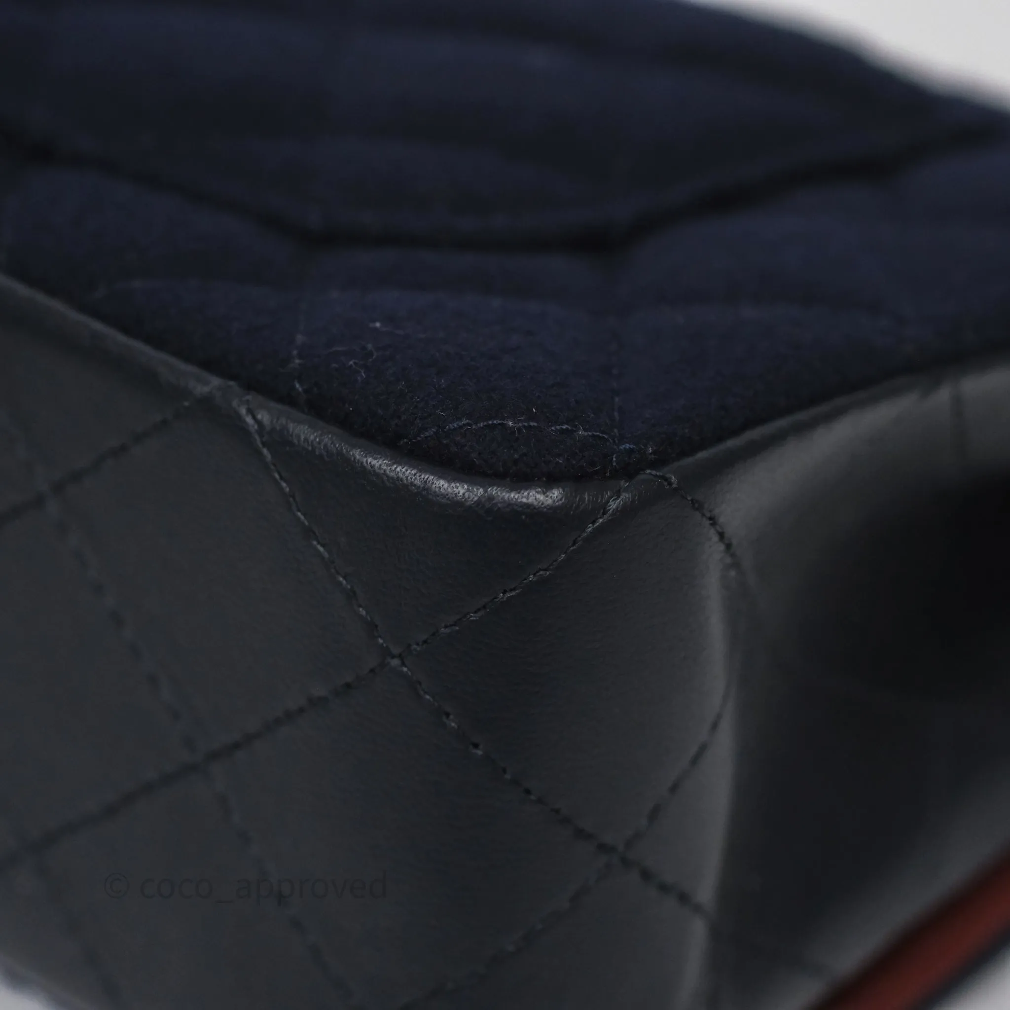Chanel Paris-Hamburg Charms Mini Rectangular Flap Navy Wool 18C