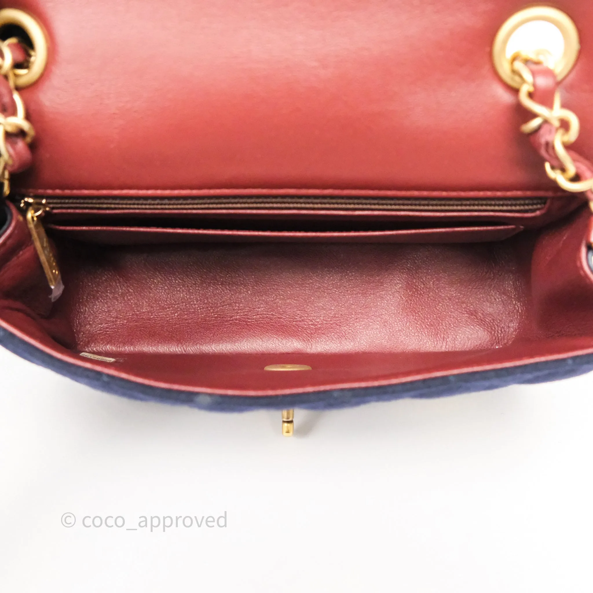 Chanel Paris-Hamburg Charms Mini Rectangular Flap Navy Wool 18C
