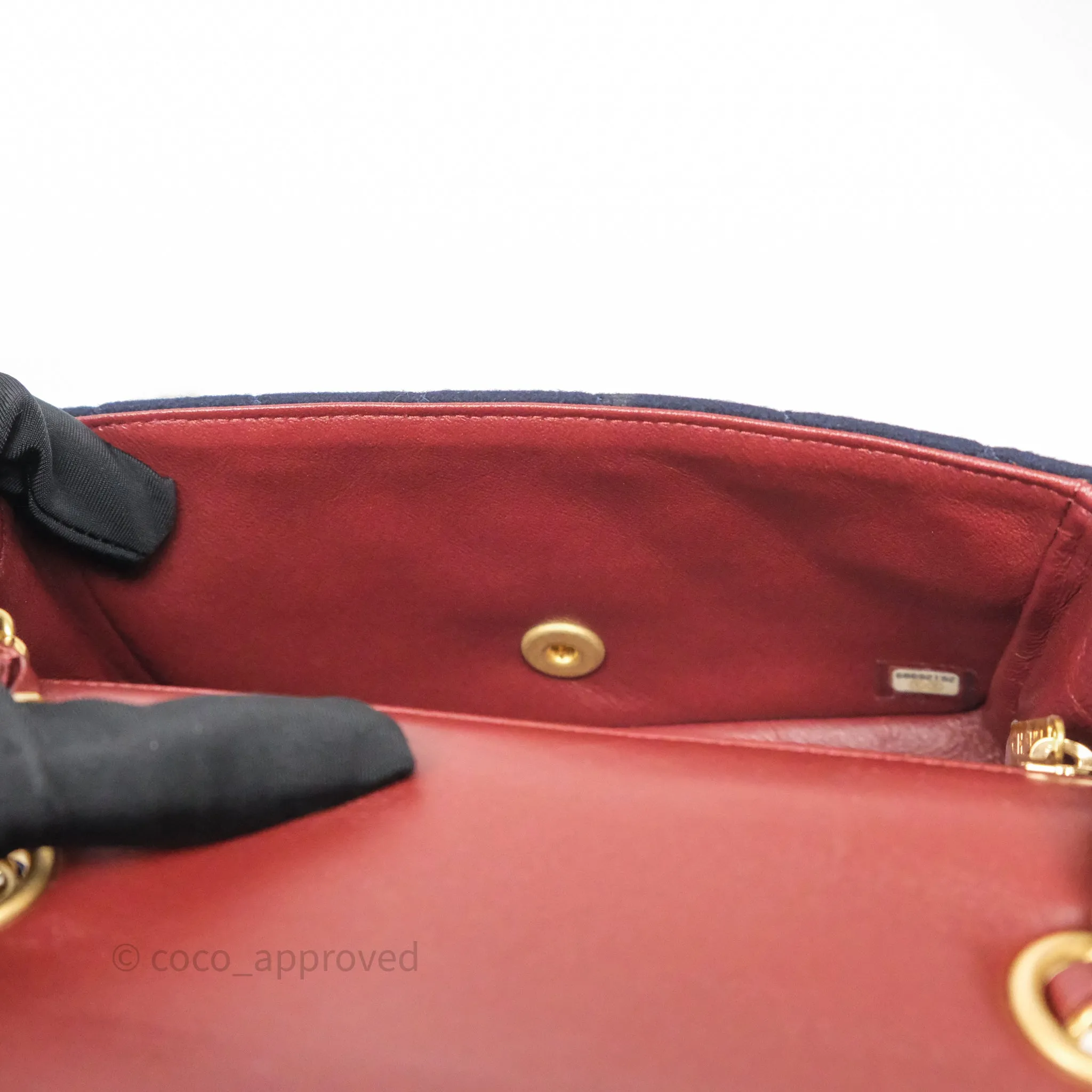 Chanel Paris-Hamburg Charms Mini Rectangular Flap Navy Wool 18C